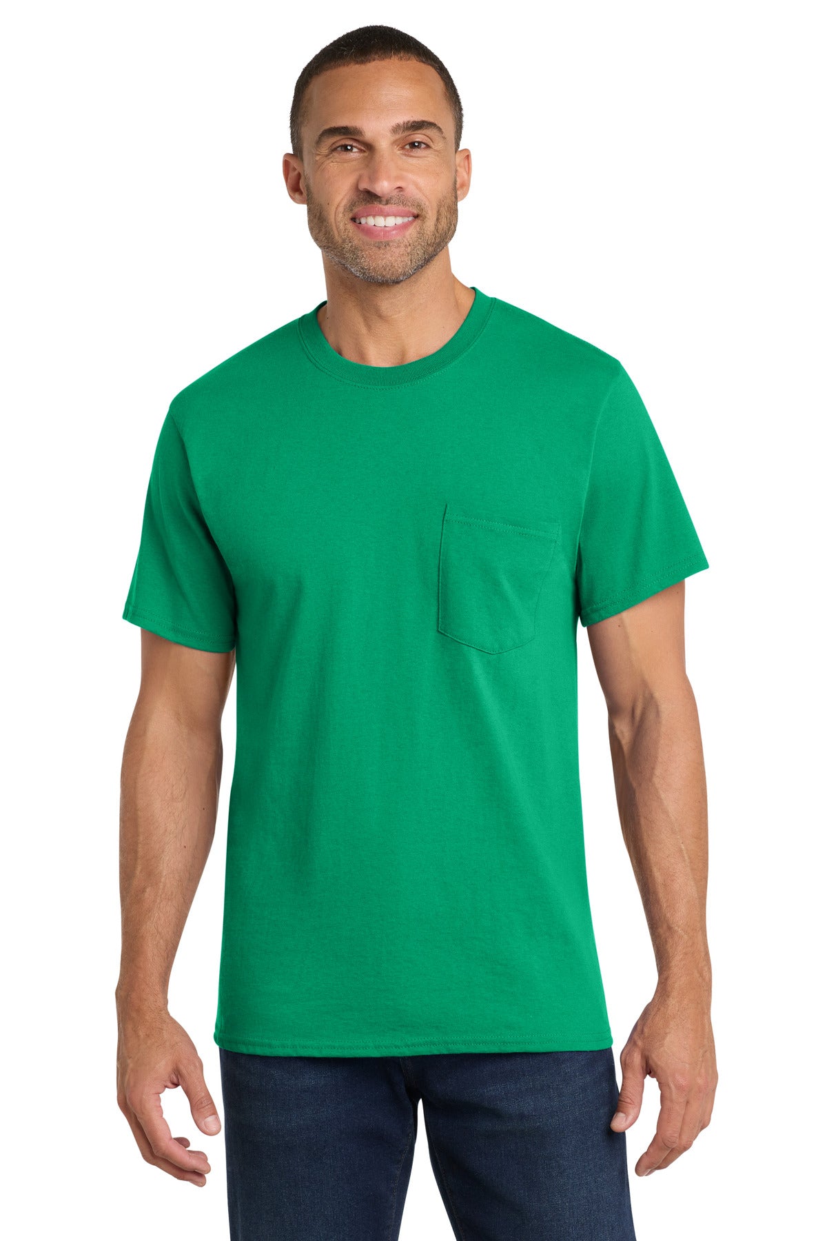 Custom Embroidery or DTF Print - Port & Co ® Core Cotton Pocket Tee. PC54P