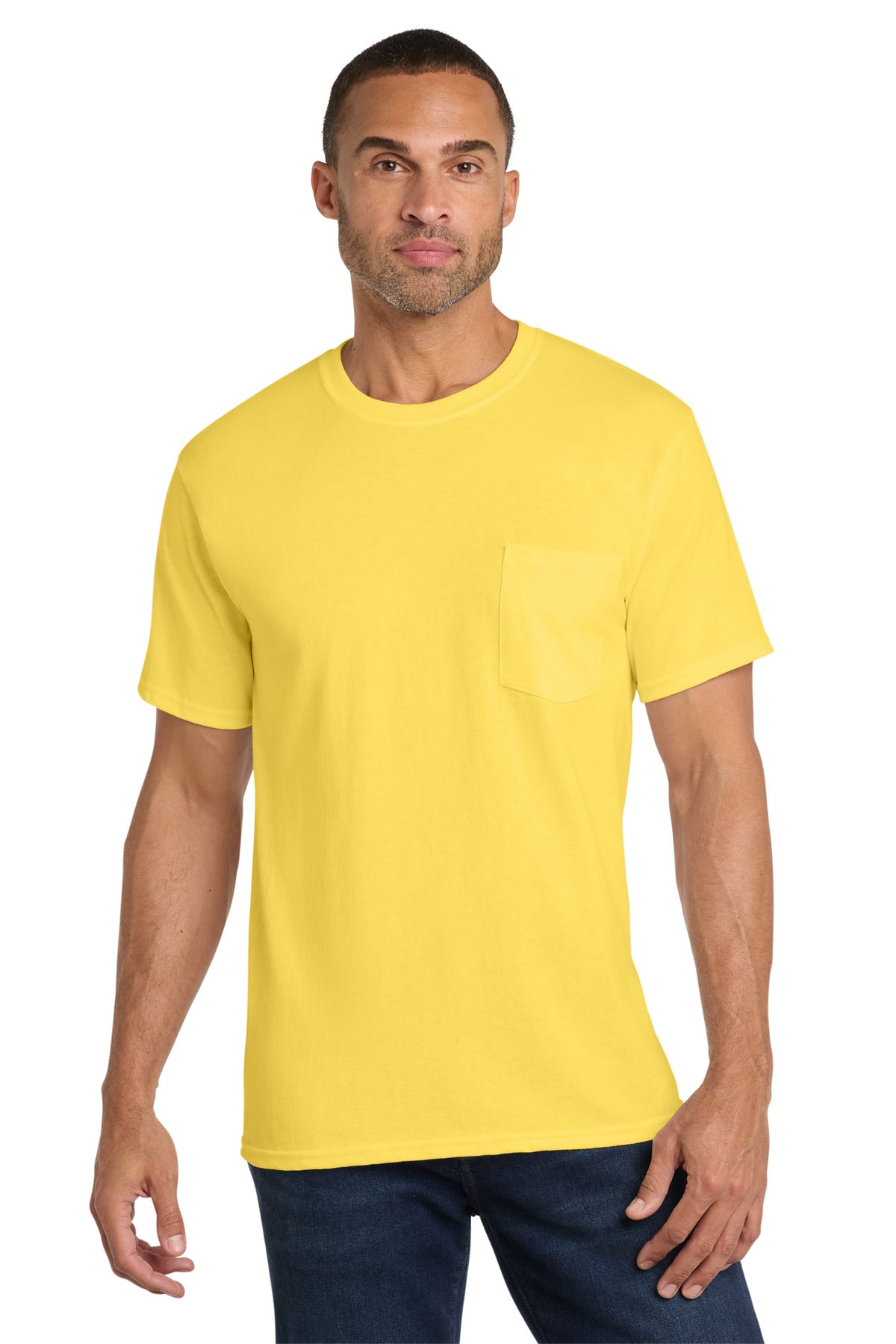 Custom Embroidery or DTF Print - Port & Co ® Core Cotton Pocket Tee. PC54P