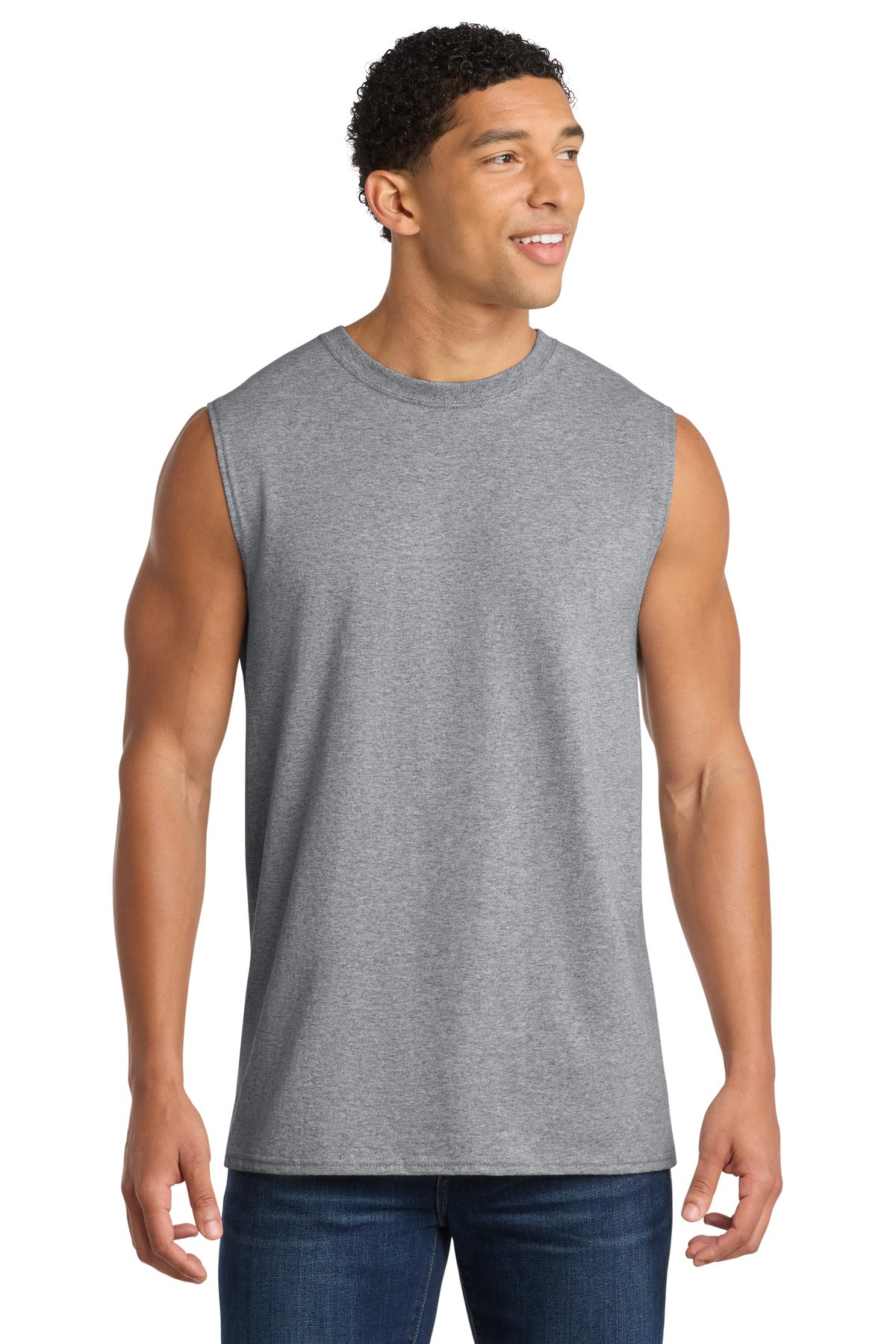 Custom Embroidery or DTF Print - Port & Co ® Core Cotton Sleeveless Tee. PC54SL