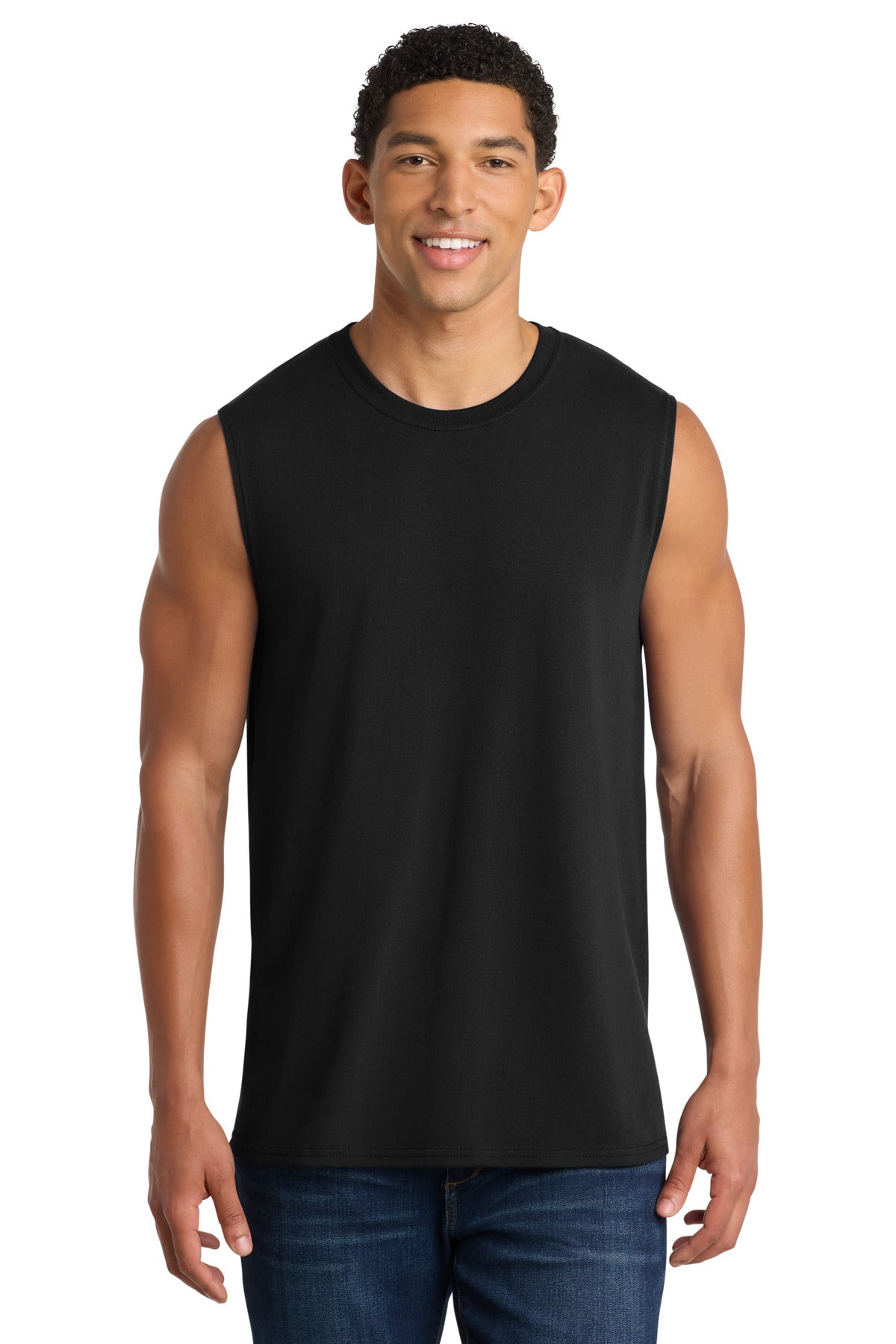 Custom Embroidery or DTF Print - Port & Co ® Core Cotton Sleeveless Tee. PC54SL