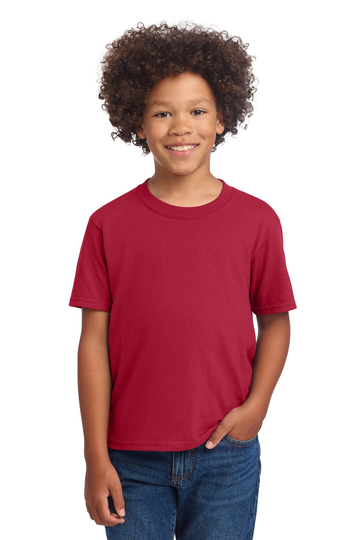 Custom Embroidery or DTF Print - Port & Co ® Youth Core Cotton DTG Tee PC54YDTG