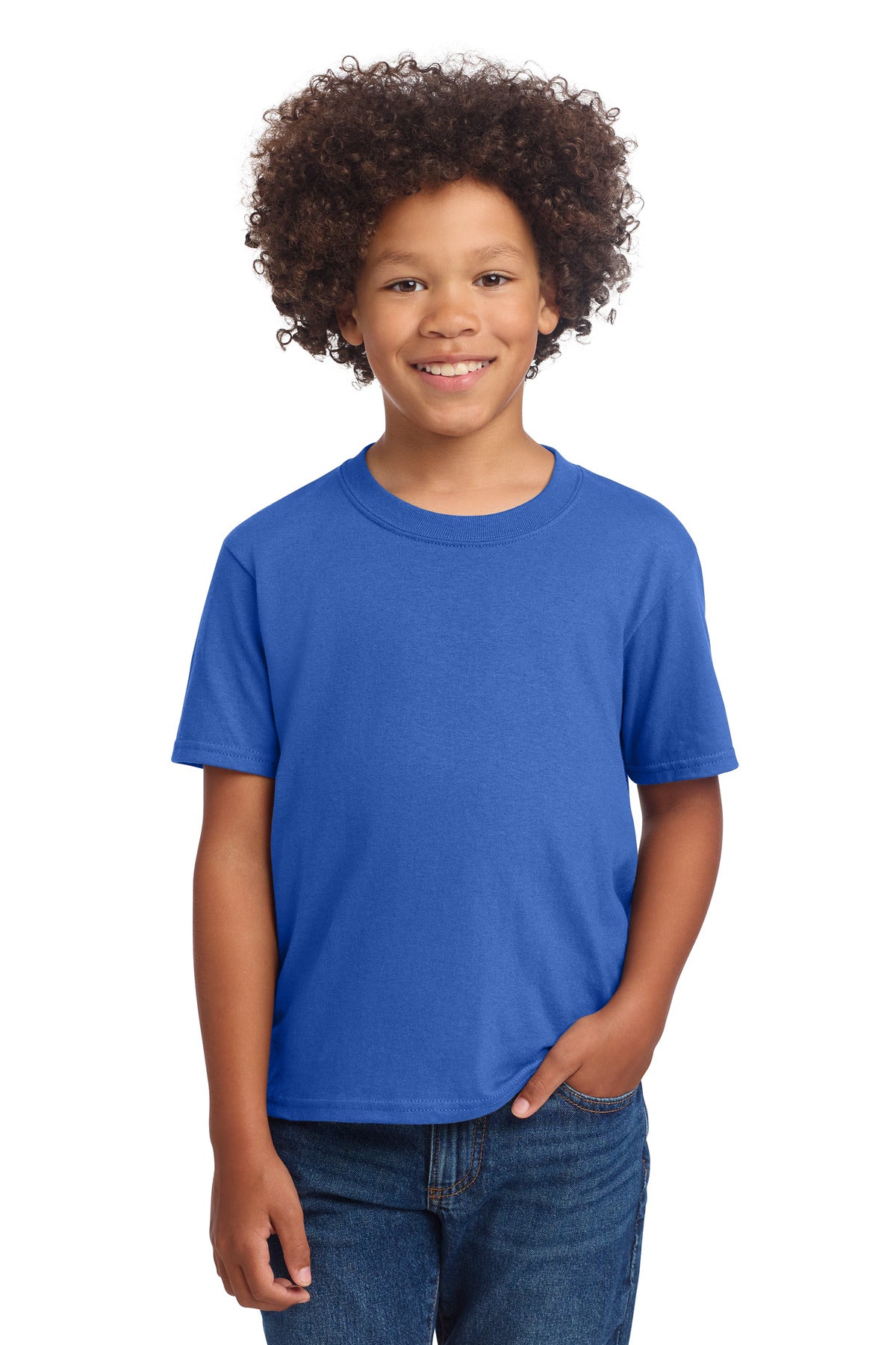 Custom Embroidery or DTF Print - Port & Co ® Youth Core Cotton DTG Tee PC54YDTG