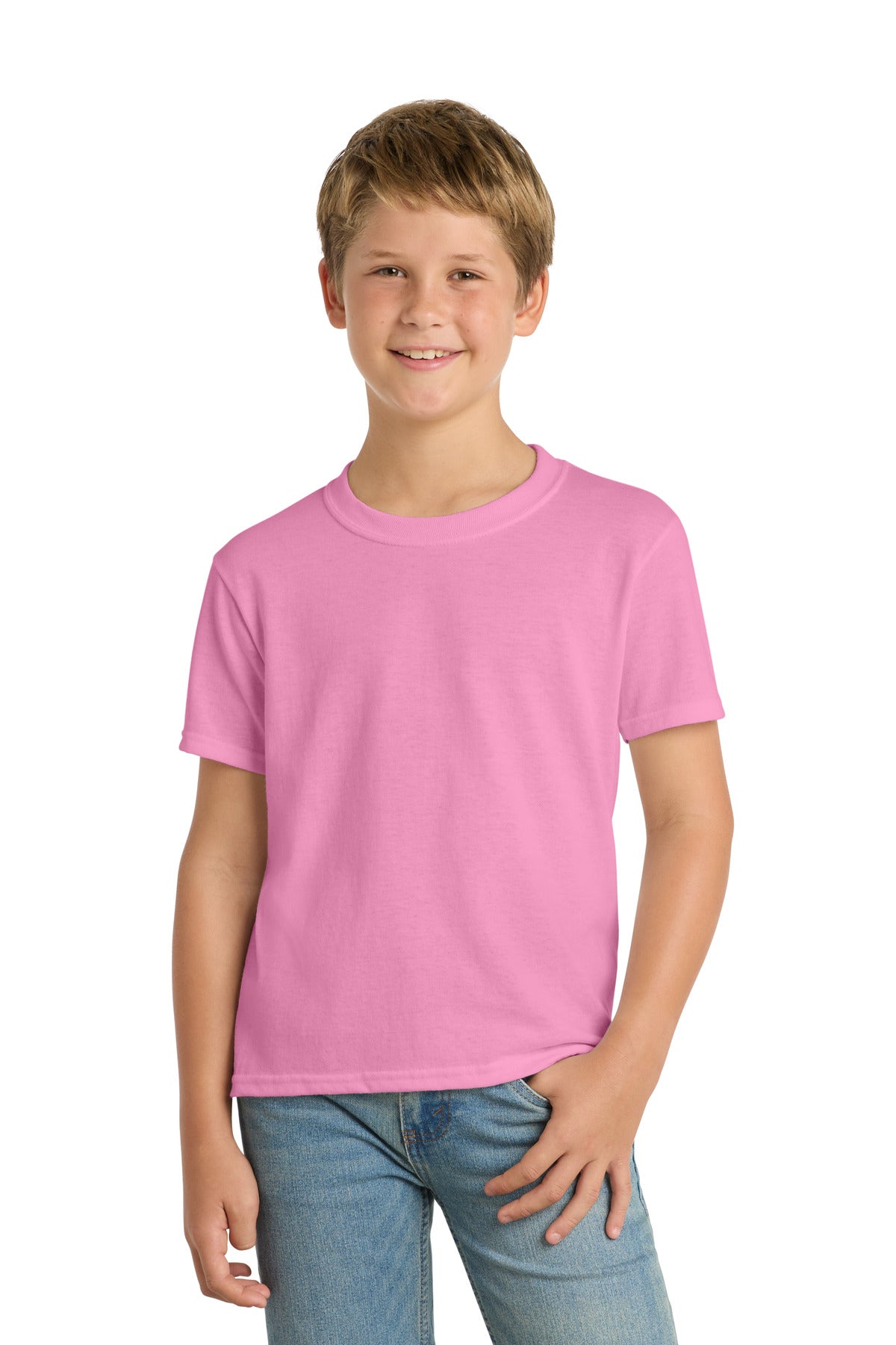 Custom Embroidery or DTF Print - Port & Co ® Youth Core Blend Tee. PC55Y