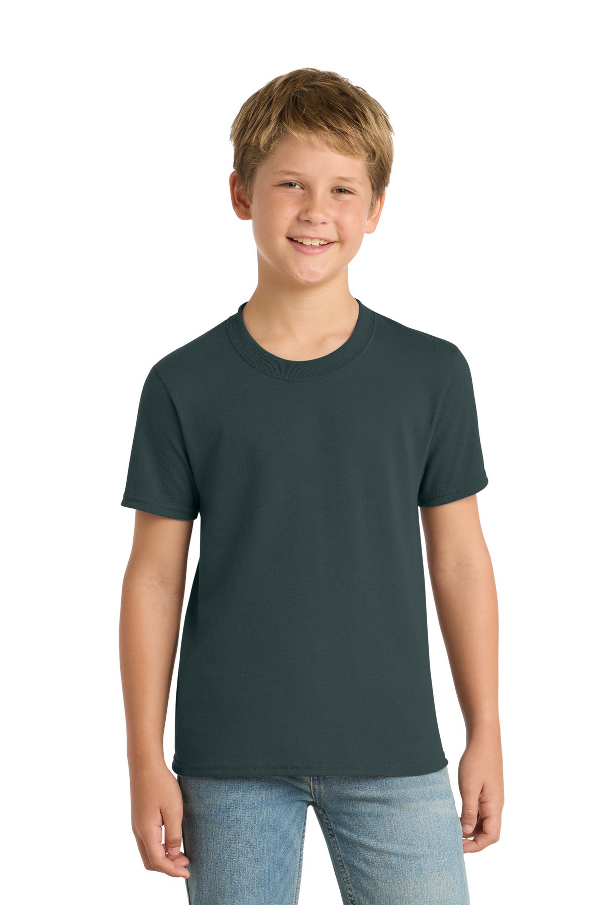 Custom Embroidery or DTF Print - Port & Co ® Youth Core Blend Tee. PC55Y