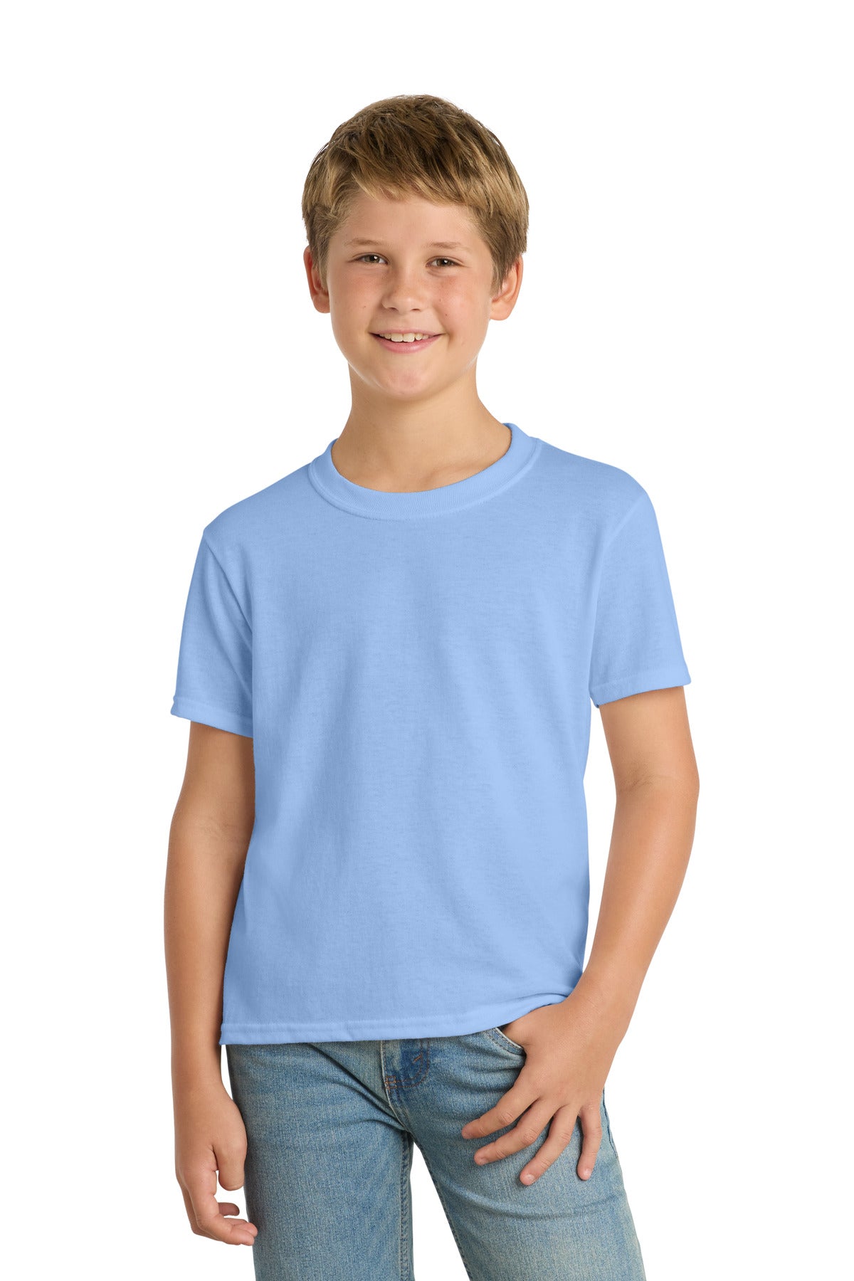 Custom Embroidery or DTF Print - Port & Co ® Youth Core Blend Tee. PC55Y