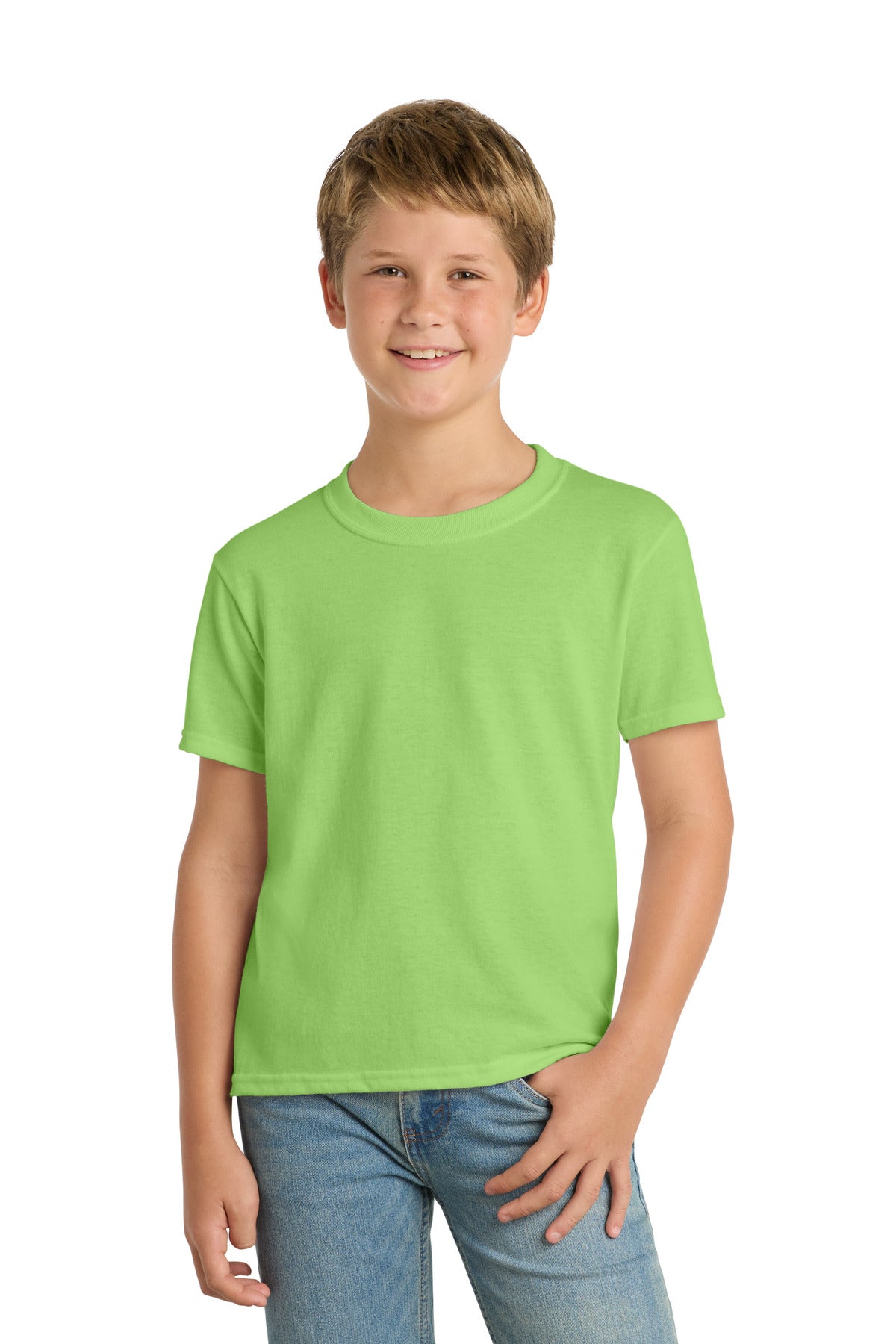 Custom Embroidery or DTF Print - Port & Co ® Youth Core Blend Tee. PC55Y