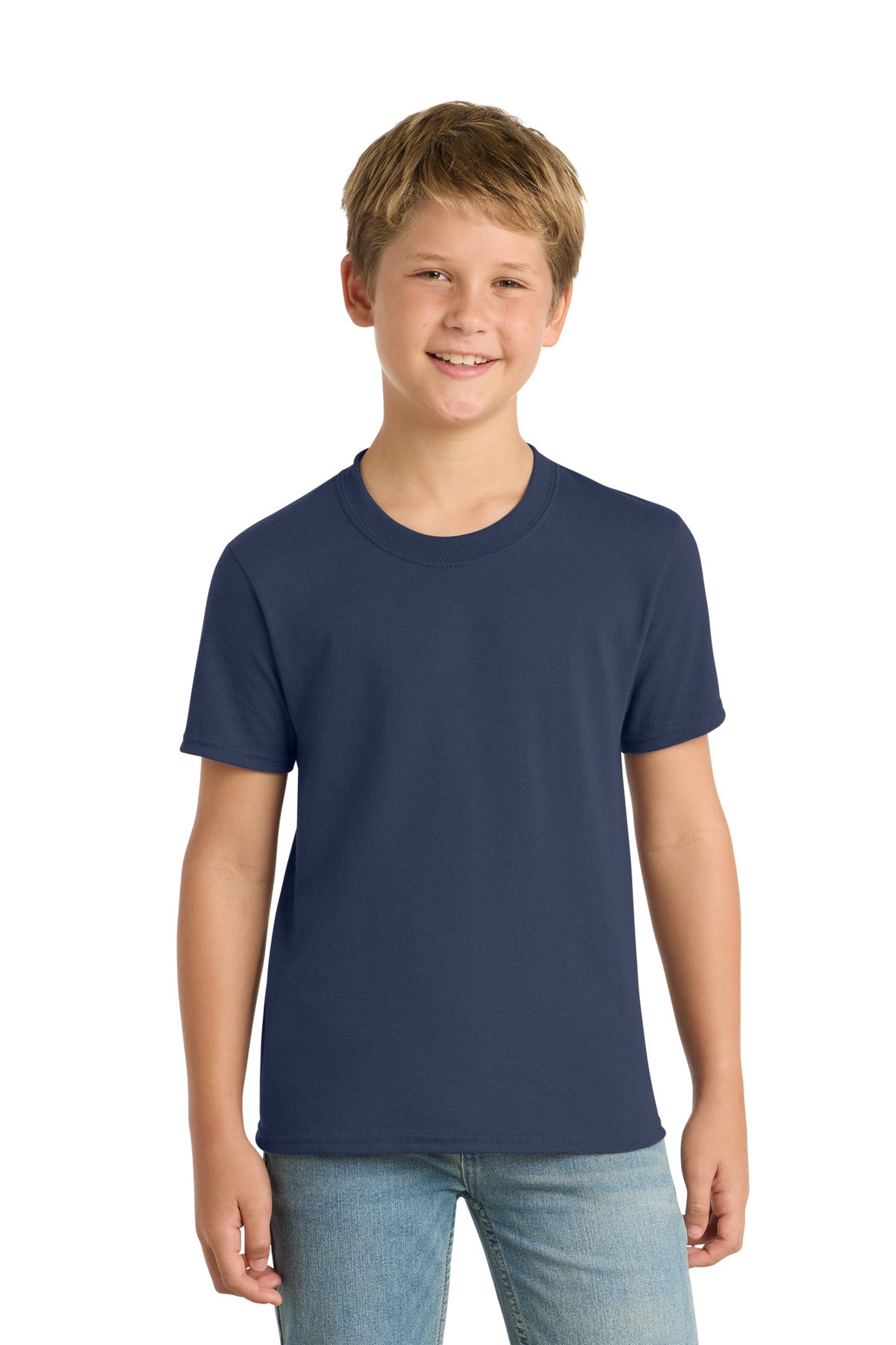 Custom Embroidery or DTF Print - Port & Co ® Youth Core Blend Tee. PC55Y