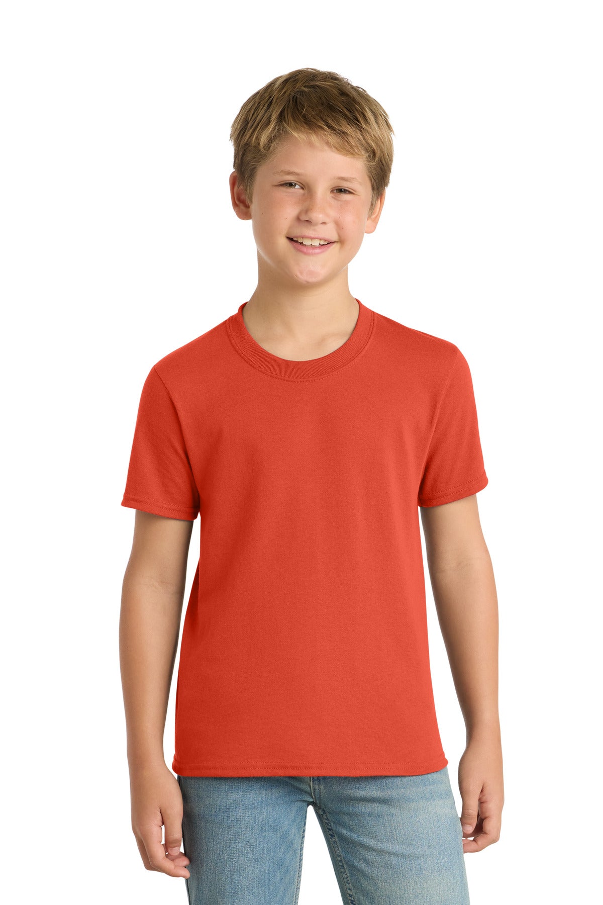 Custom Embroidery or DTF Print - Port & Co ® Youth Core Blend Tee. PC55Y