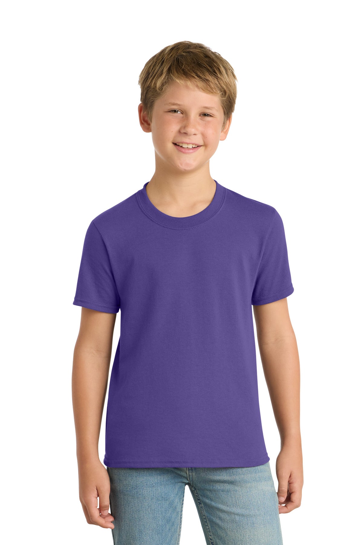 Custom Embroidery or DTF Print - Port & Co ® Youth Core Blend Tee. PC55Y
