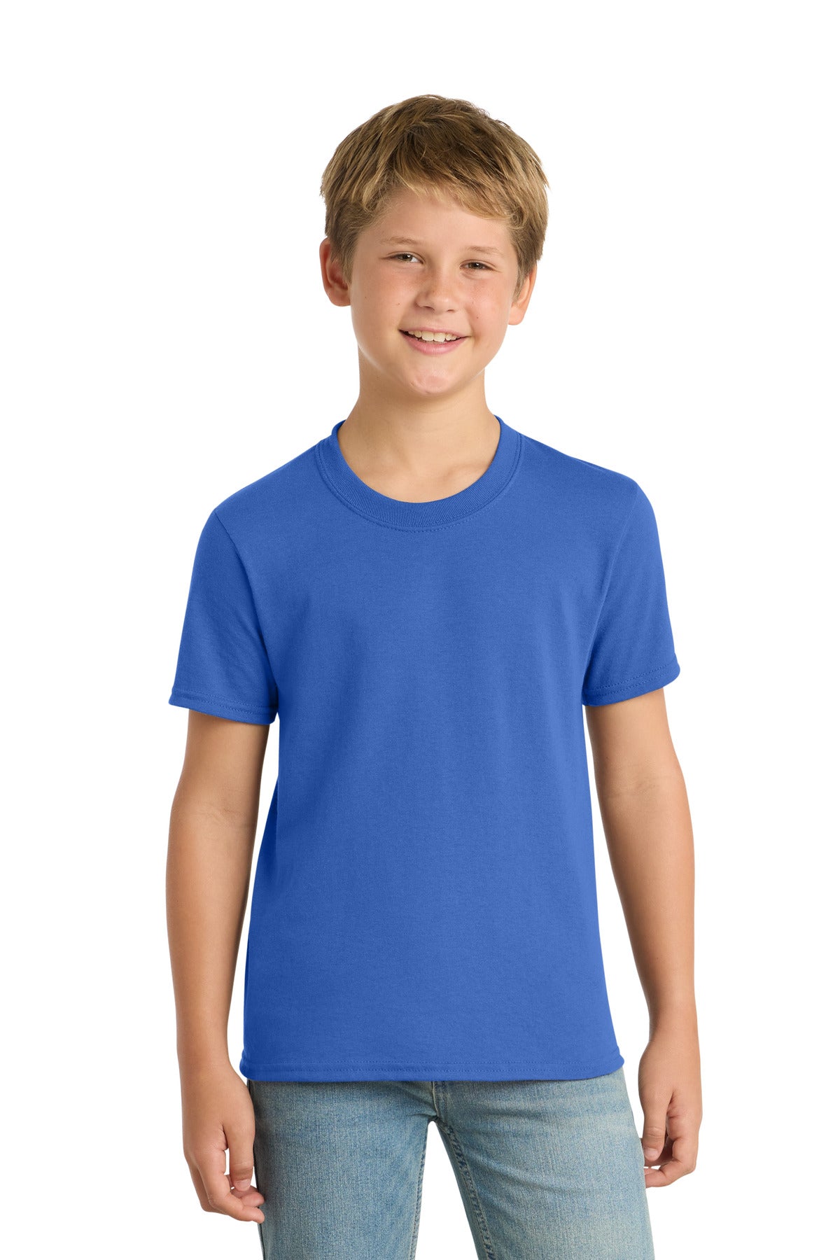 Custom Embroidery or DTF Print - Port & Co ® Youth Core Blend Tee. PC55Y