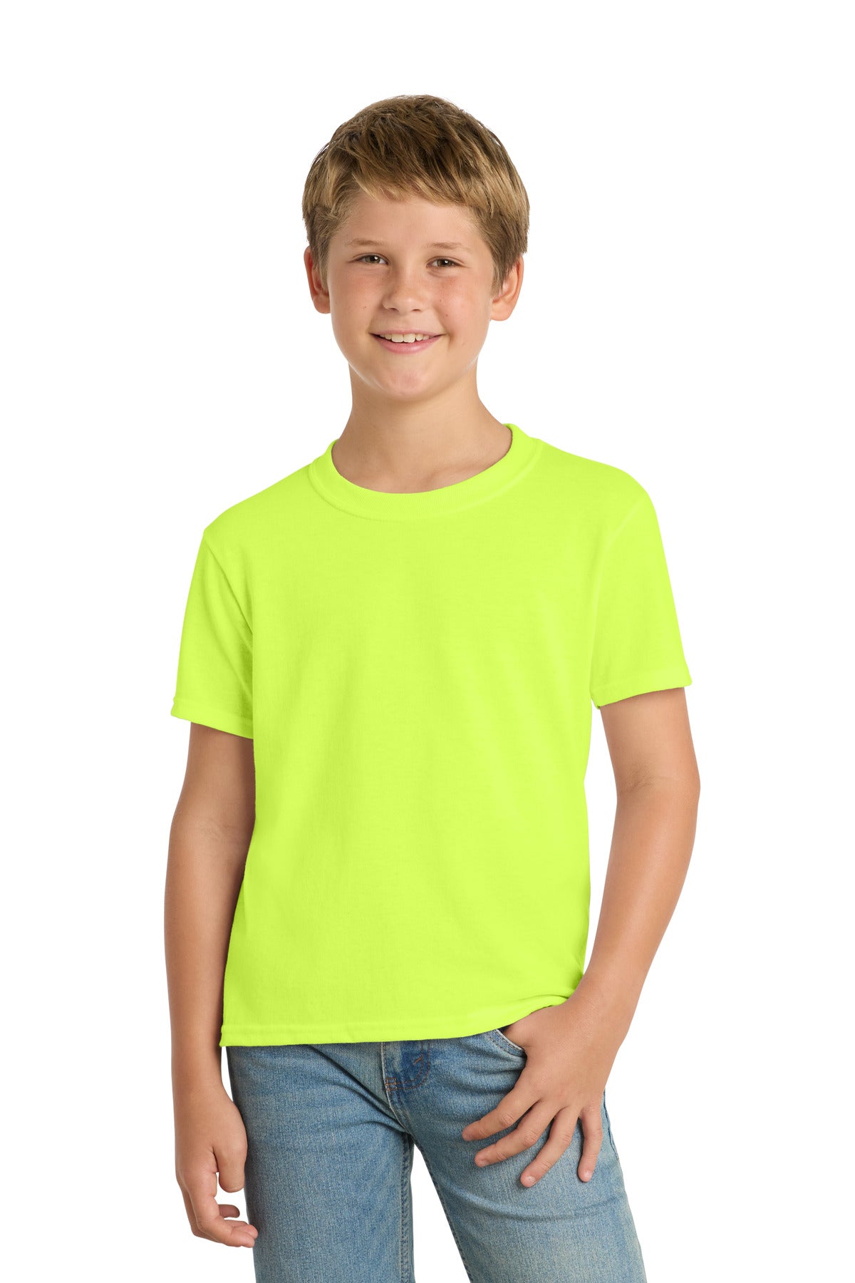 Custom Embroidery or DTF Print - Port & Co ® Youth Core Blend Tee. PC55Y