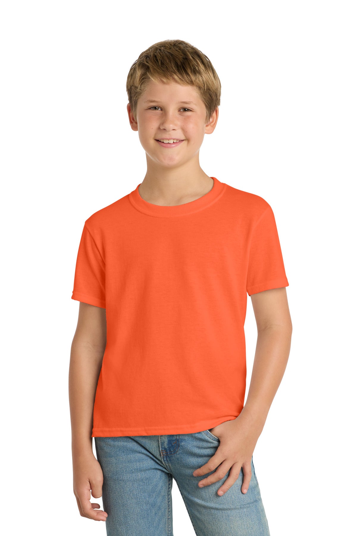 Custom Embroidery or DTF Print - Port & Co ® Youth Core Blend Tee. PC55Y