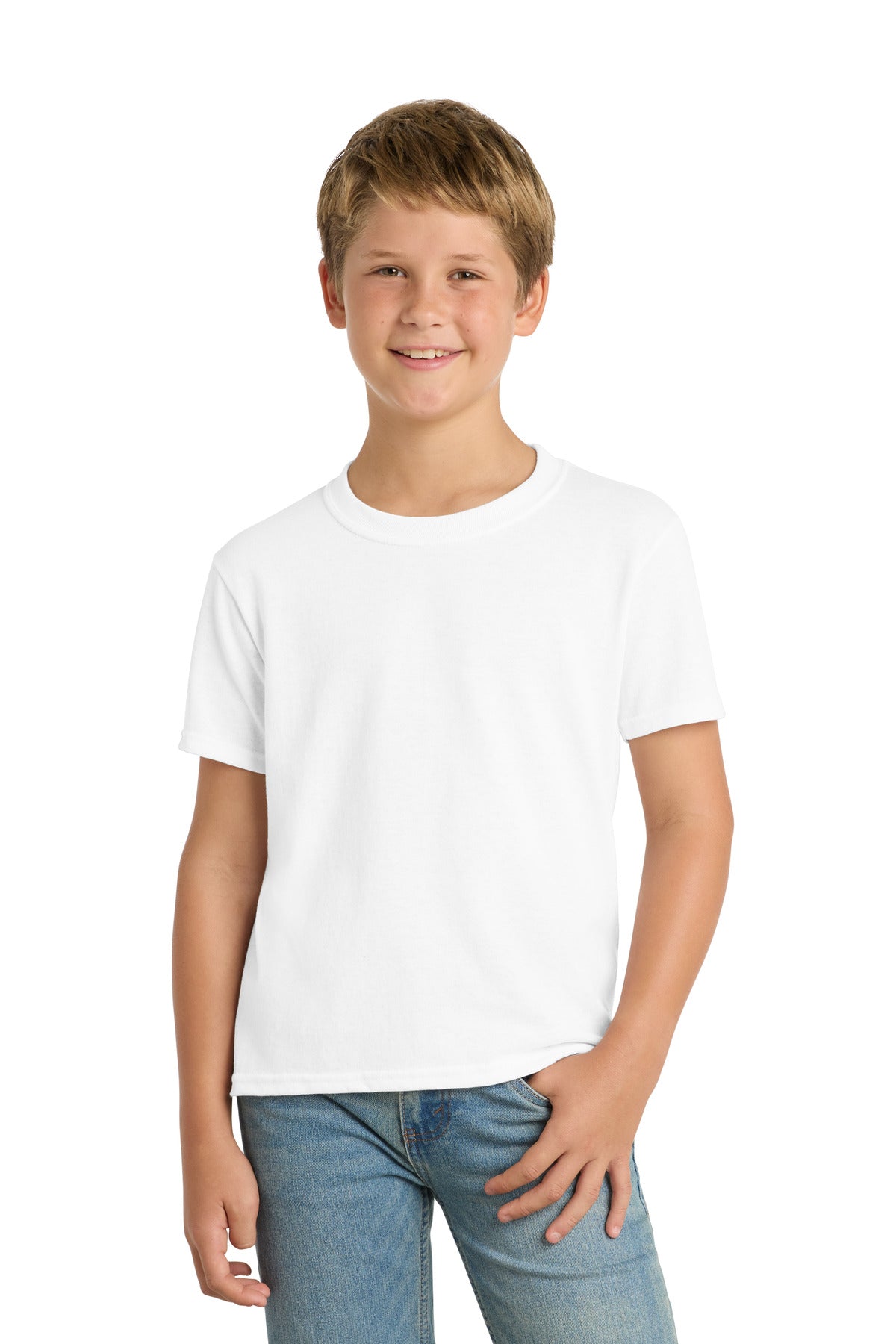 Custom Embroidery or DTF Print - Port & Co ® Youth Core Blend Tee. PC55Y