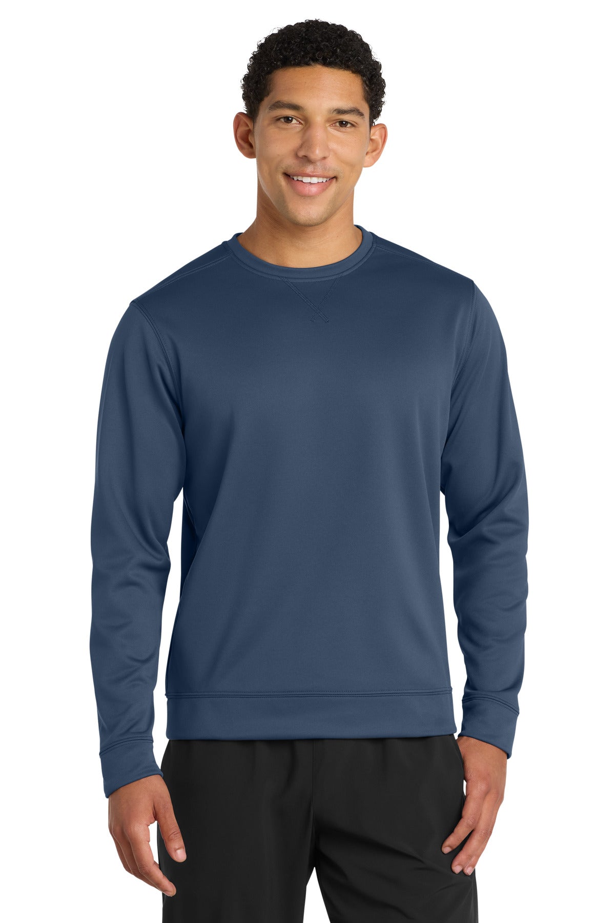 Custom Embroidered or DTF Print on Port & Co ™ Performance Fleece Crewneck Sweatshirt. PC590