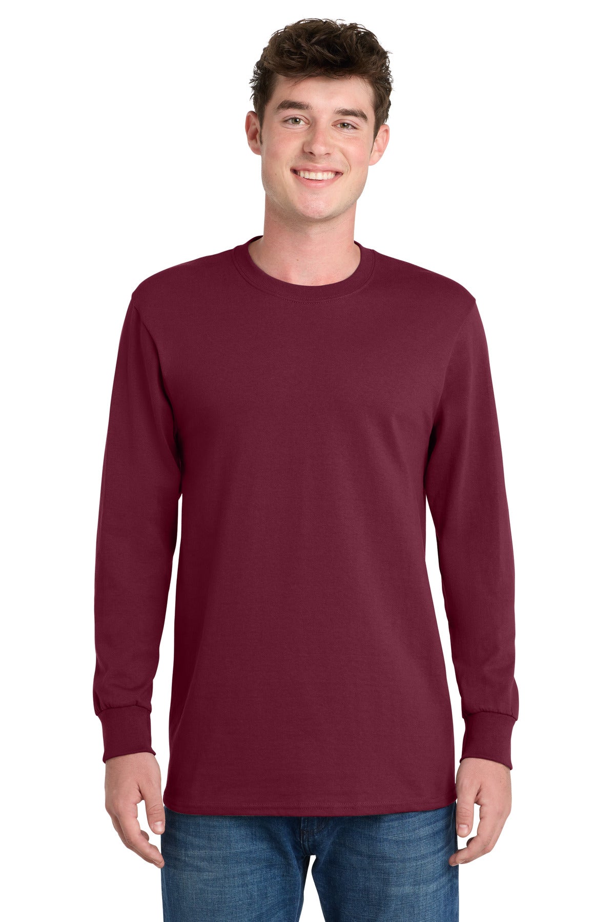 Custom Embroidery or DTF Print - Port & Co ® Long Sleeve Essential Tee. PC61LS