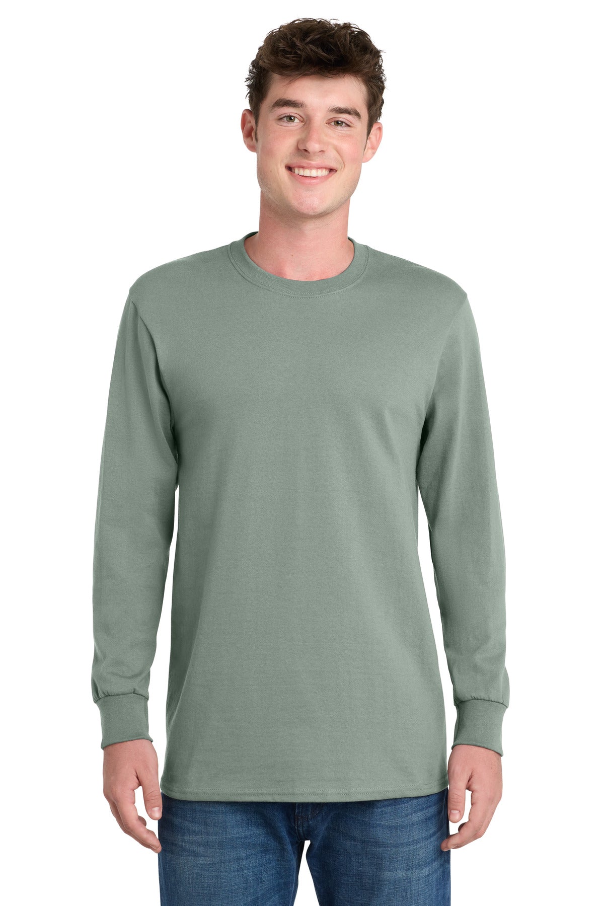 Custom Embroidery or DTF Print - Port & Co ® Long Sleeve Essential Tee. PC61LS
