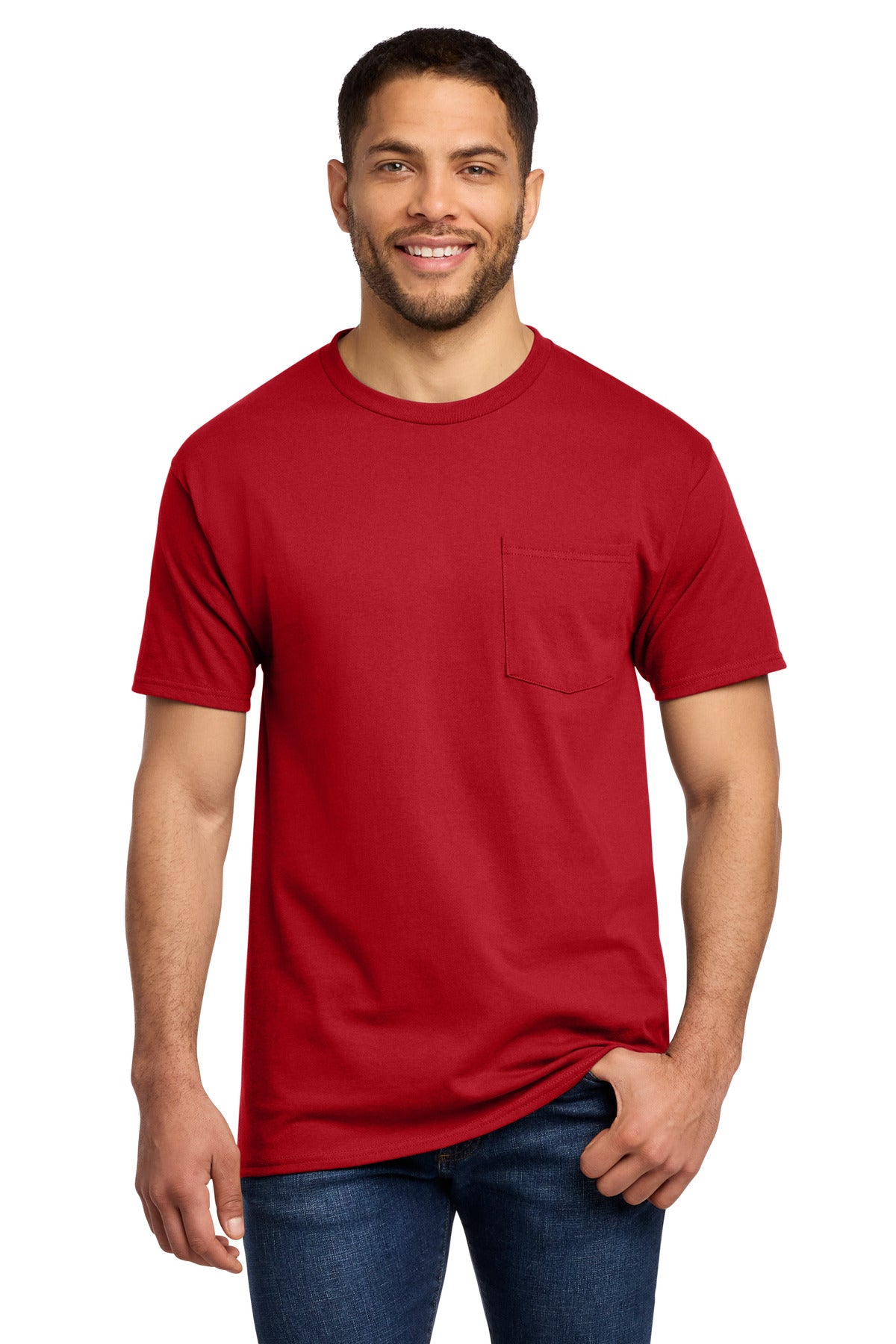 Custom Embroidery or DTF Print - Port & Co ® Tall Essential Pocket Tee. PC61PT