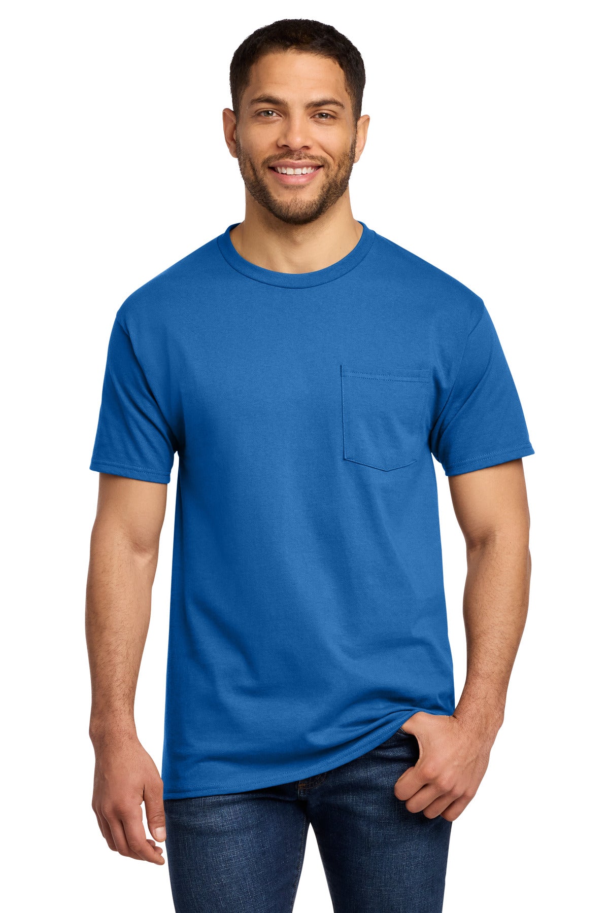 Custom Embroidery or DTF Print - Port & Co ® Tall Essential Pocket Tee. PC61PT