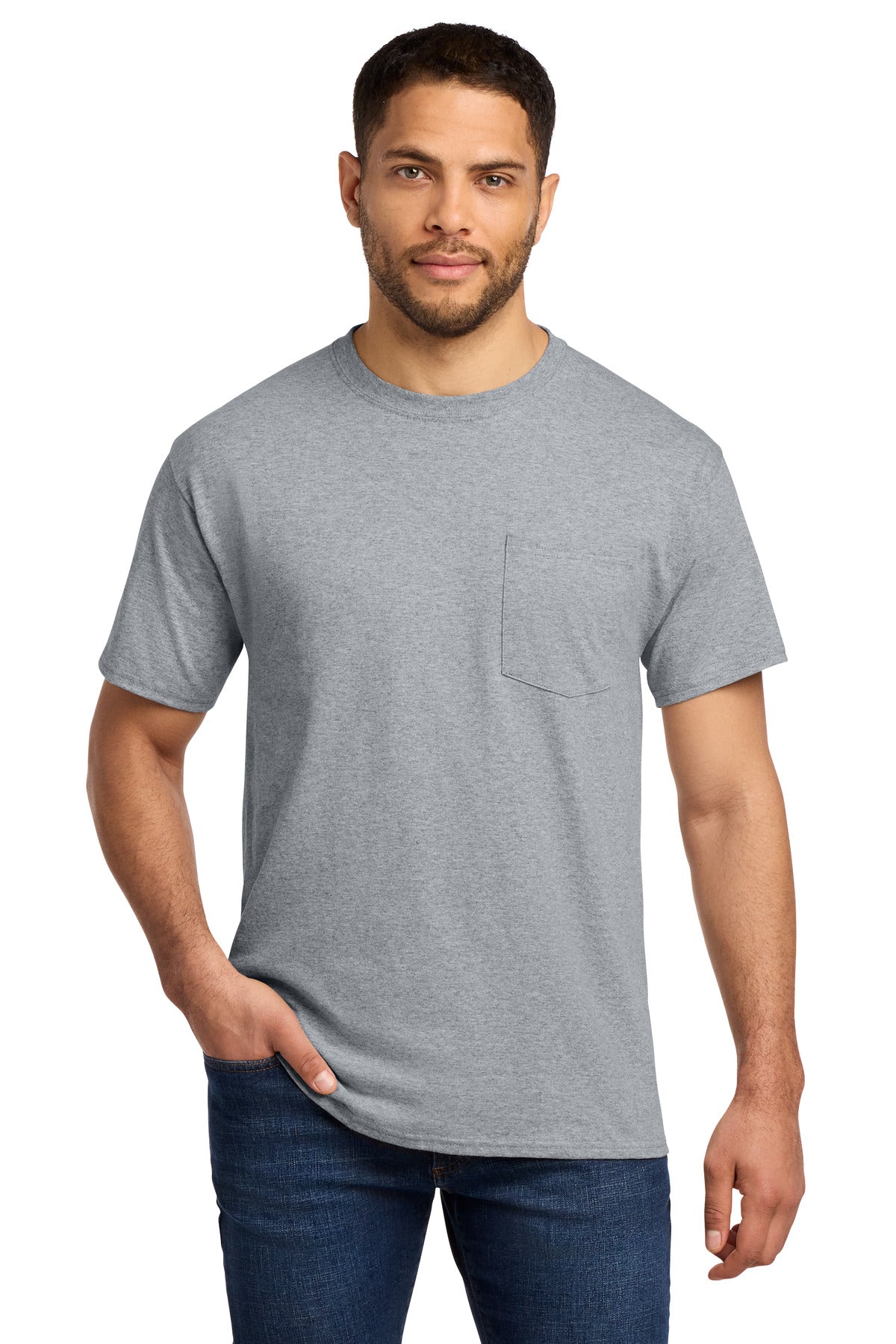 Custom Embroidery or DTF Print - Port & Co ® Essential Pocket Tee. PC61P