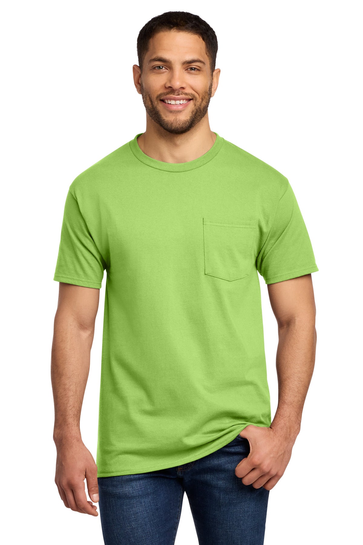 Custom Embroidery or DTF Print - Port & Co ® Essential Pocket Tee. PC61P