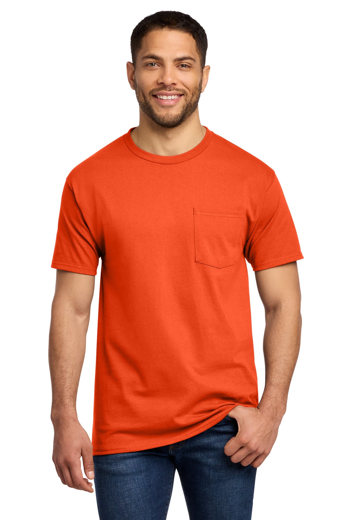 Custom Embroidery or DTF Print - Port & Co ® Essential Pocket Tee. PC61P