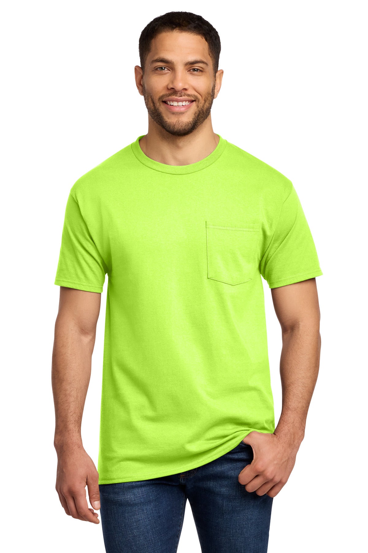 Custom Embroidery or DTF Print - Port & Co ® Essential Pocket Tee. PC61P
