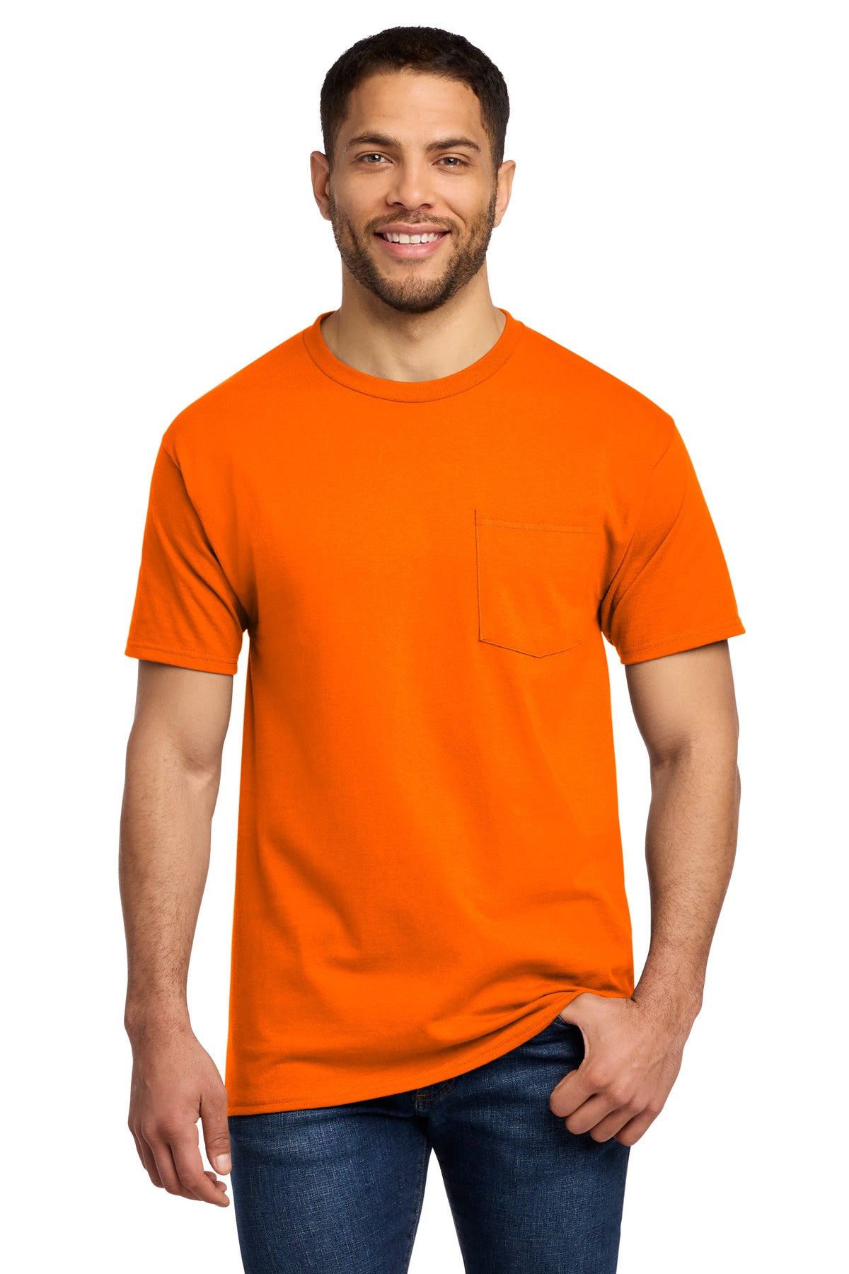 Custom Embroidery or DTF Print - Port & Co ® Essential Pocket Tee. PC61P