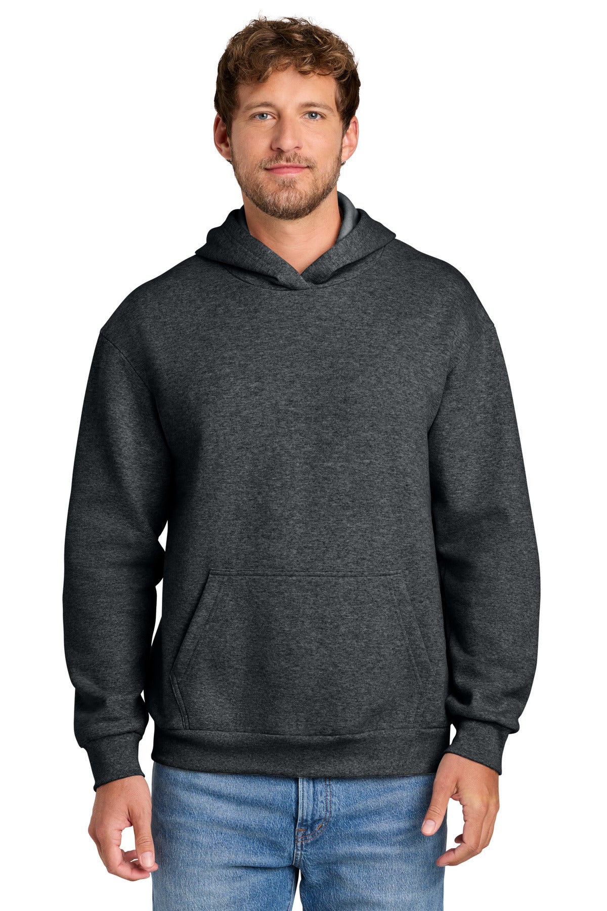 Custom Embroidery or DTF Print - Port & Co ® Easy Fleece Pullover Hooded Sweatshirt PC68H