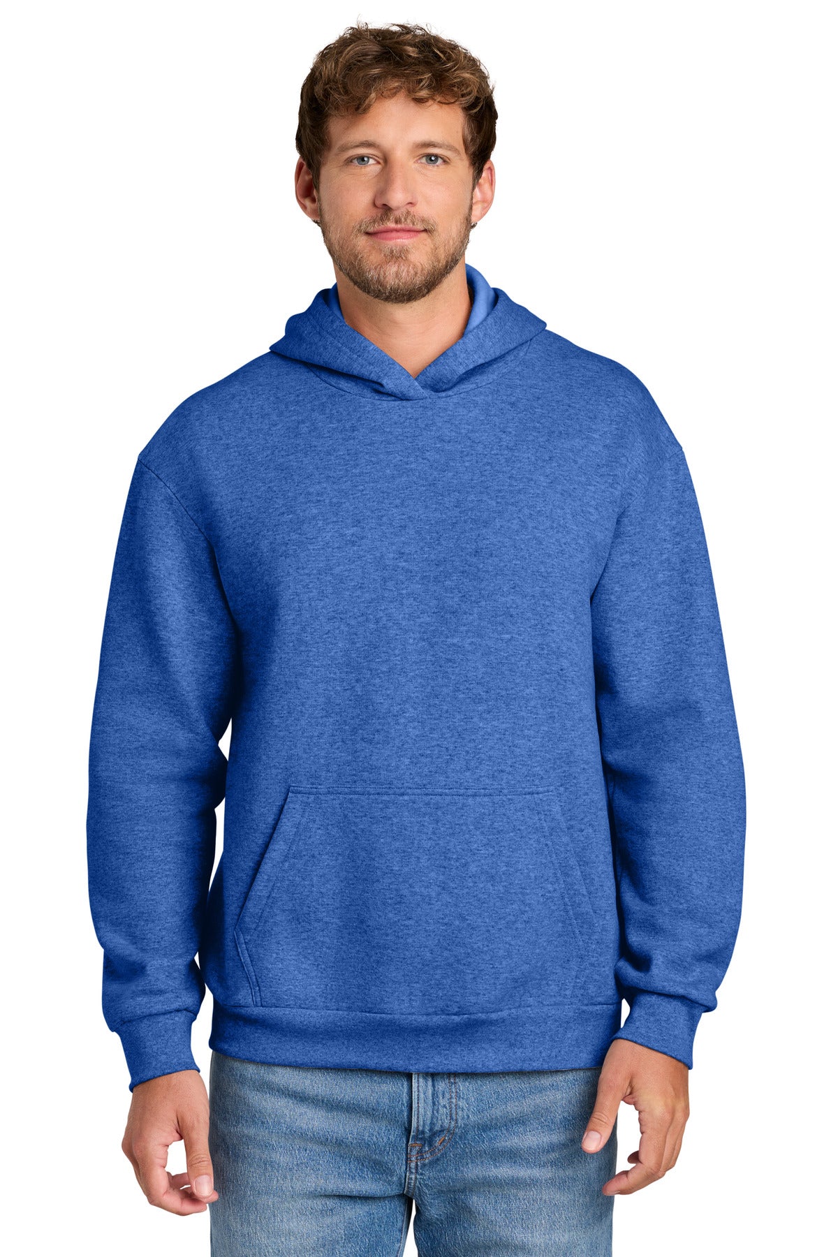 Custom Embroidery or DTF Print - Port & Co ® Easy Fleece Pullover Hooded Sweatshirt PC68H