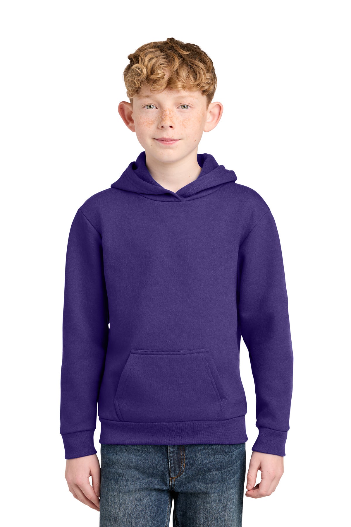 Custom Embroidery or DTF Print - Port & Co ® Youth Easy Fleece Pullover Hooded Sweatshirt PC68YH