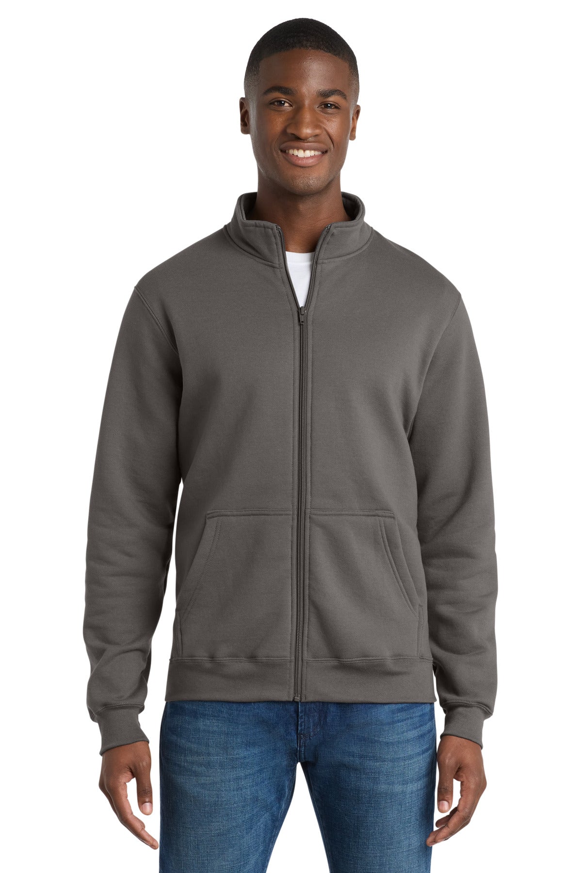 Custom Embroidery or DTF Print - Port & Co ® Core Fleece Cadet Full-Zip Sweatshirt PC78FZ