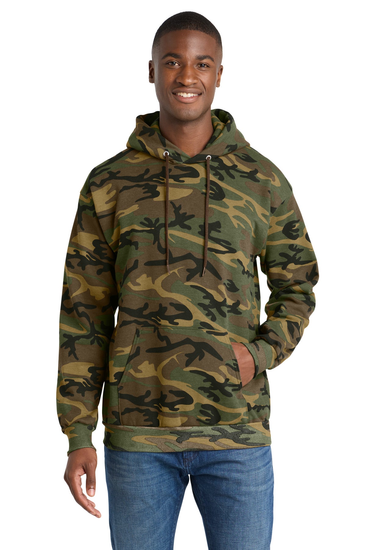 Custom Embroidery or DTF Print - Port & Co ® Core Fleece Camo Pullover Hooded Sweatshirt. PC78HC