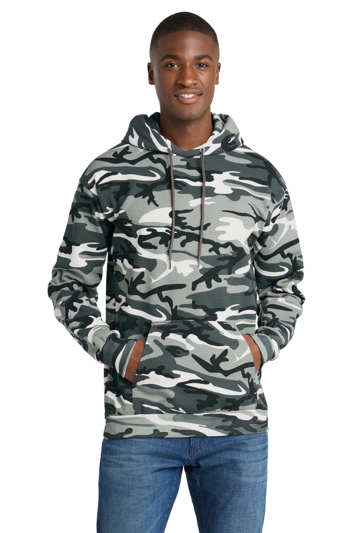 Custom Embroidery or DTF Print - Port & Co ® Core Fleece Camo Pullover Hooded Sweatshirt. PC78HC