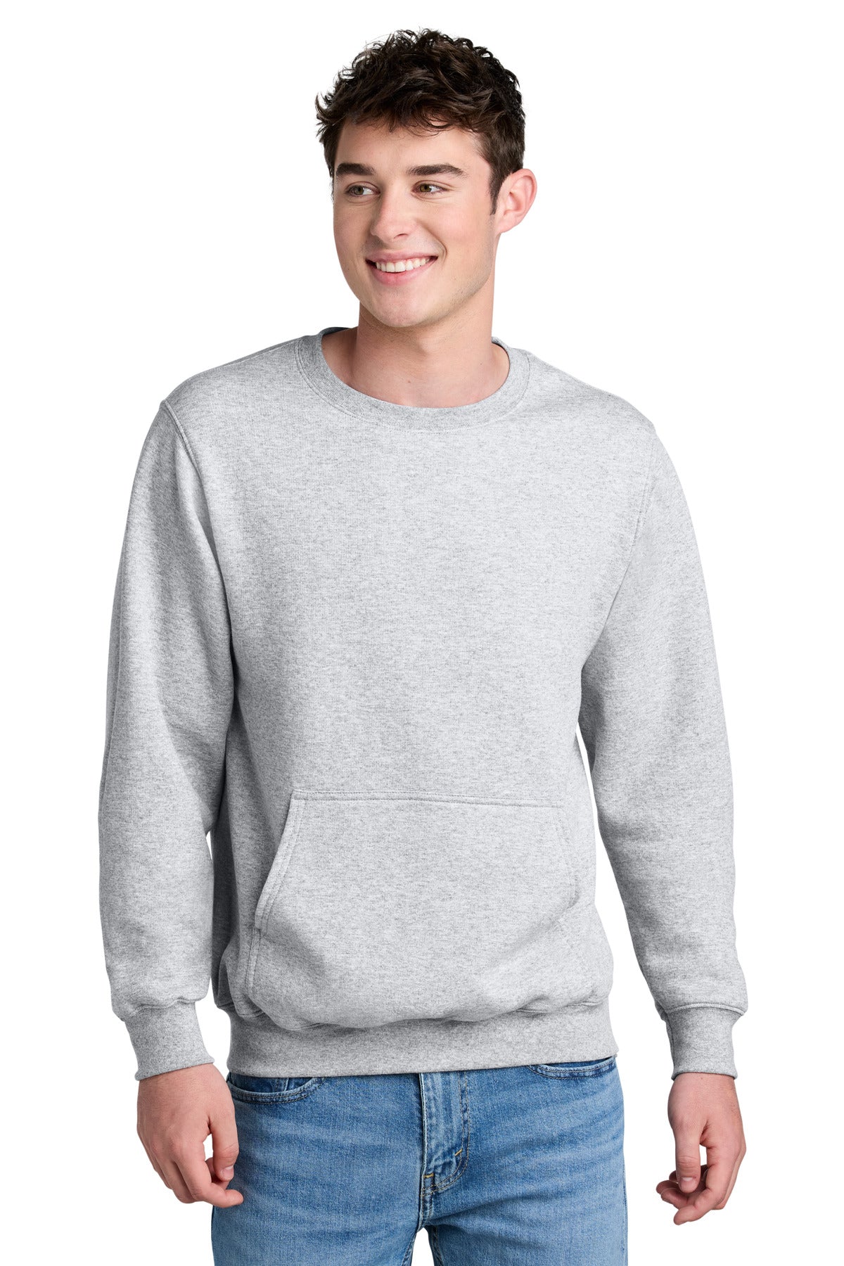 Custom Embroidery or DTF Print - Port & Co ® Core Fleece Crewneck Pocket Sweatshirt PC78PKT