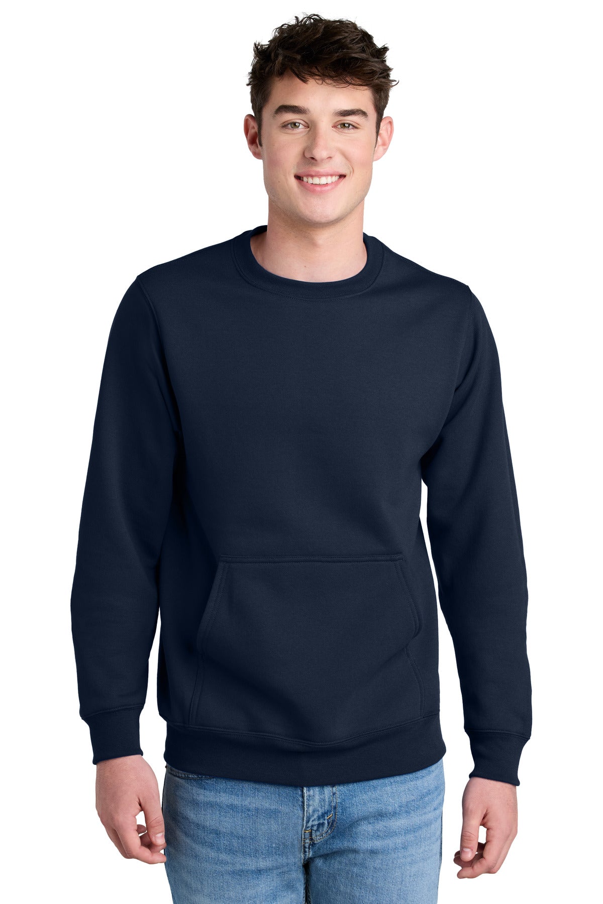 Custom Embroidery or DTF Print - Port & Co ® Core Fleece Crewneck Pocket Sweatshirt PC78PKT