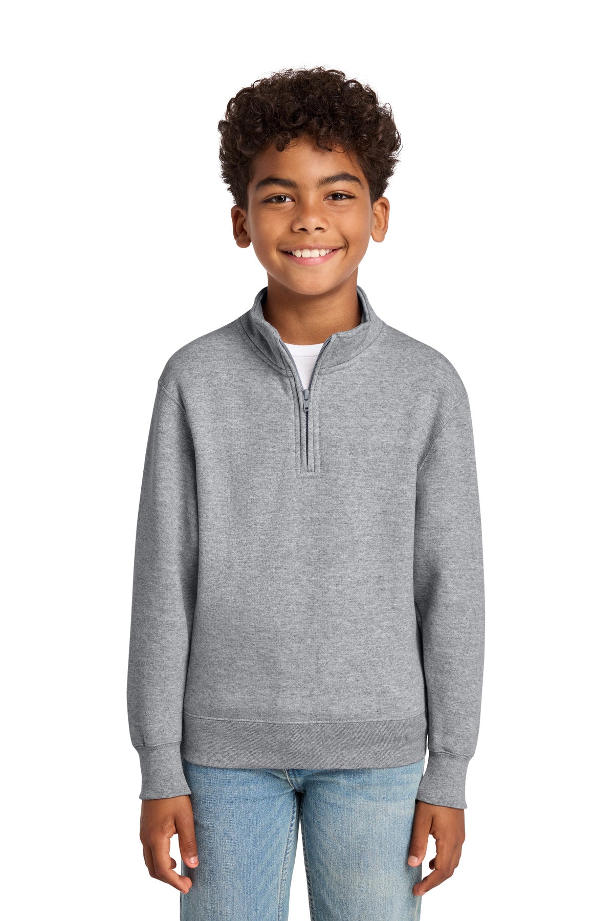 Custom Embroidery or DTF Print - Port & Co ® Youth Core Fleece 1/4-Zip Pullover Sweatshirt PC78YQ