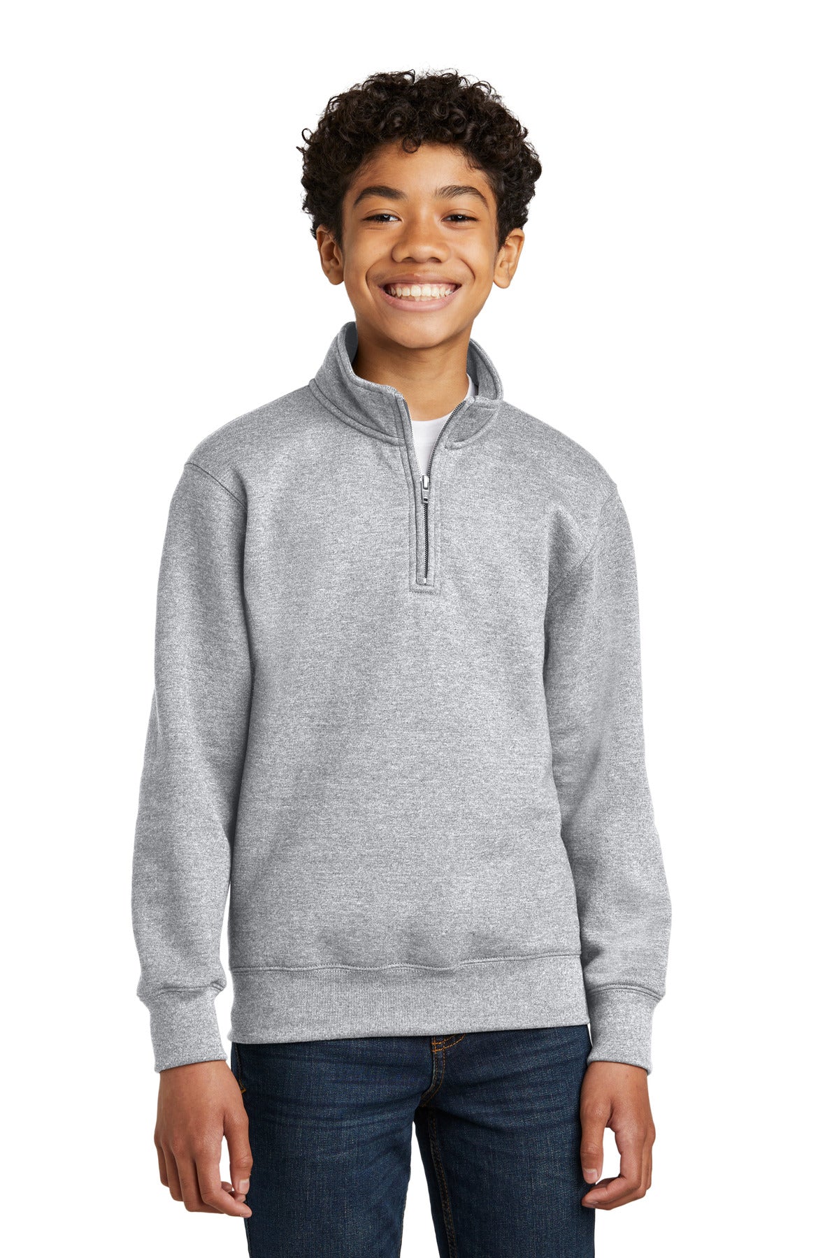 Custom Embroidery or DTF Print - Port & Co ™ Youth Core Fleece 1/4-Zip Pullover Sweatshirt PC78YQ