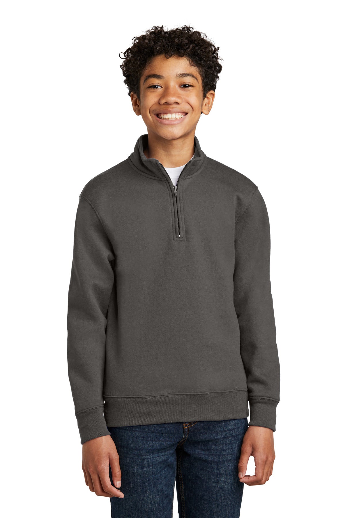 Custom Embroidery or DTF Print - Port & Co ™ Youth Core Fleece 1/4-Zip Pullover Sweatshirt PC78YQ
