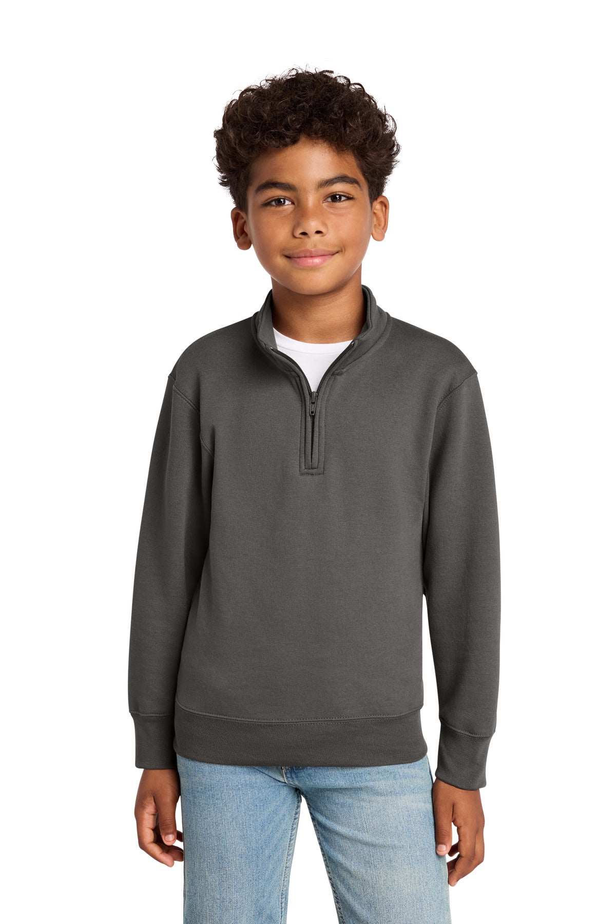 Custom Embroidery or DTF Print - Port & Co ® Youth Core Fleece 1/4-Zip Pullover Sweatshirt PC78YQ