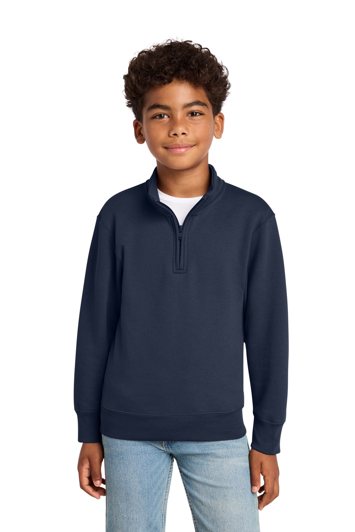 Custom Embroidery or DTF Print - Port & Co ® Youth Core Fleece 1/4-Zip Pullover Sweatshirt PC78YQ