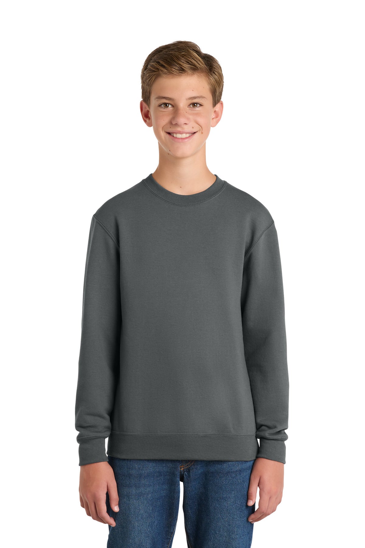 Custom Embroidery or DTF Print - Port & Co ™ Youth Core Fleece Crewneck Sweatshirt PC78Y
