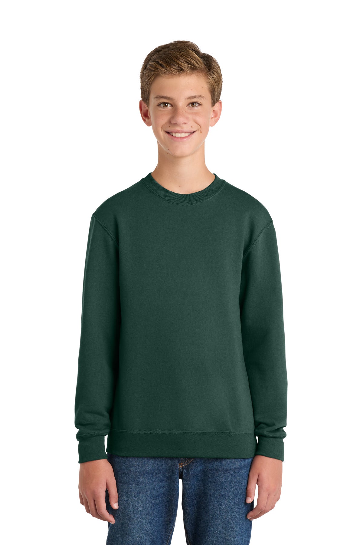 Custom Embroidery or DTF Print - Port & Co ™ Youth Core Fleece Crewneck Sweatshirt PC78Y
