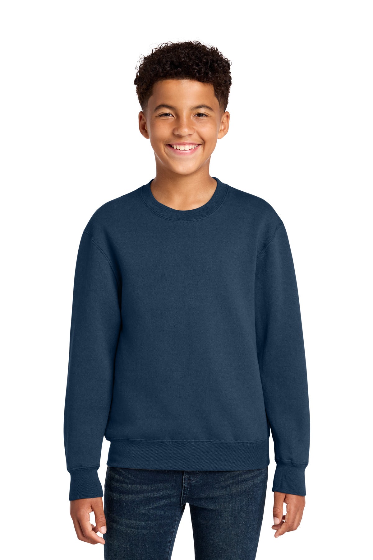 Custom Embroidery or DTF Print - Port & Co ® Youth Core Fleece Crewneck Sweatshirt PC78Y