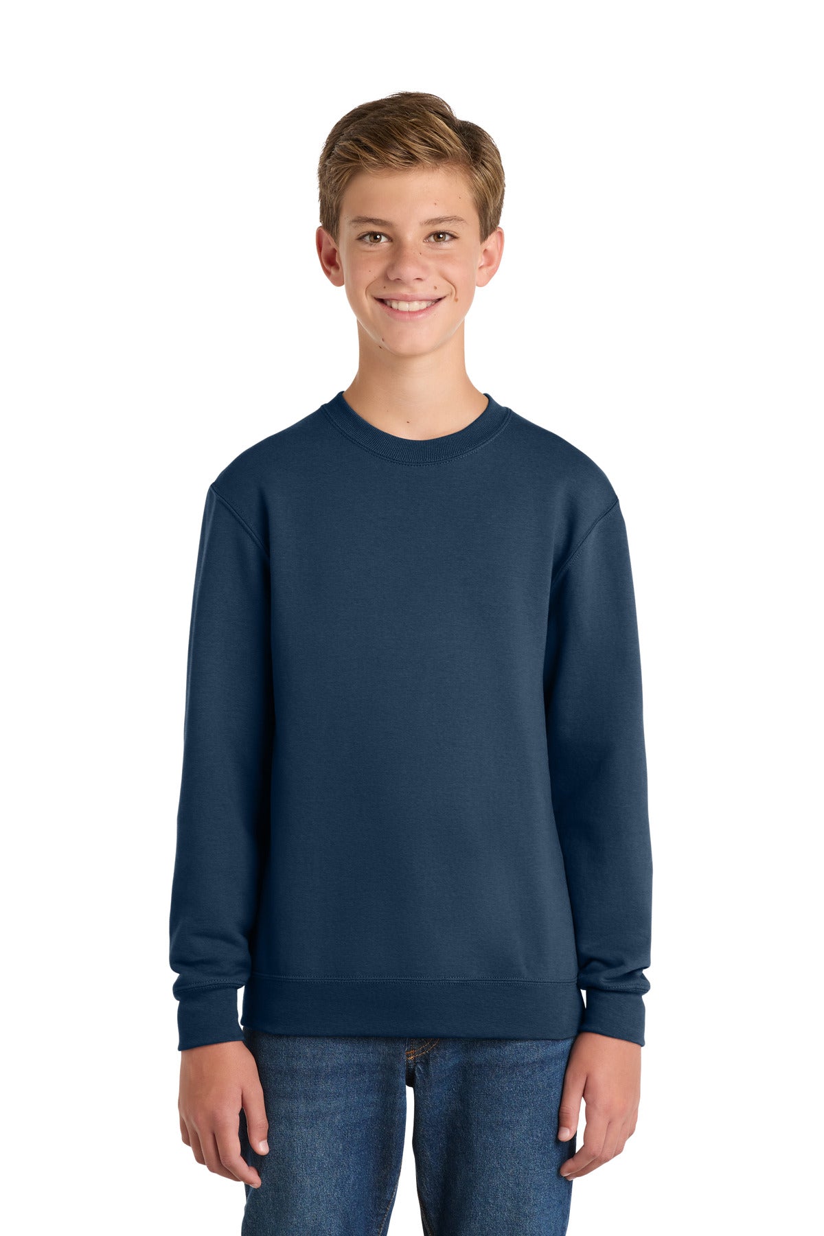 Custom Embroidery or DTF Print - Port & Co ™ Youth Core Fleece Crewneck Sweatshirt PC78Y