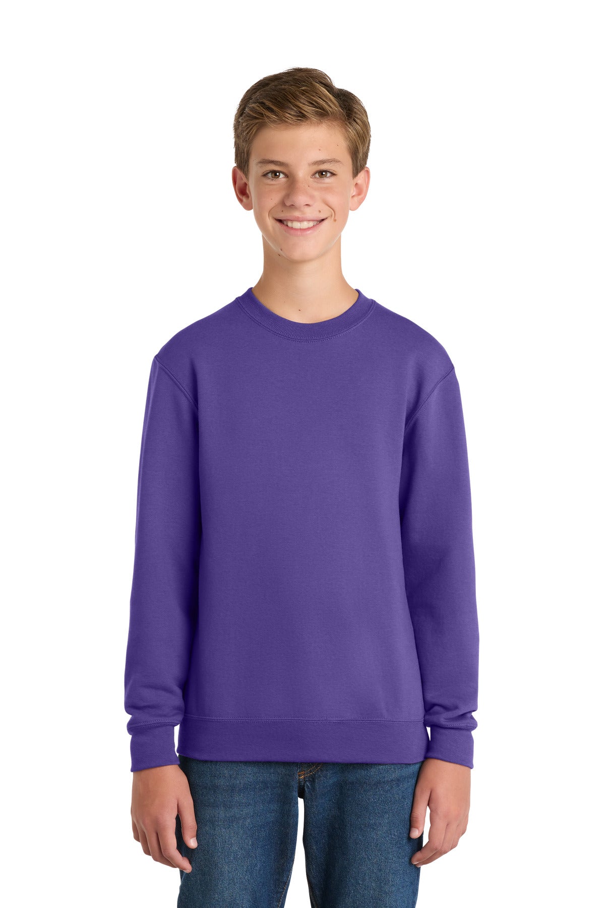 Custom Embroidery or DTF Print - Port & Co ™ Youth Core Fleece Crewneck Sweatshirt PC78Y