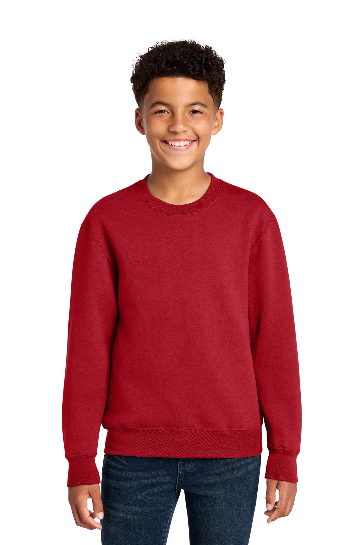 Custom Embroidery or DTF Print - Port & Co ® Youth Core Fleece Crewneck Sweatshirt PC78Y
