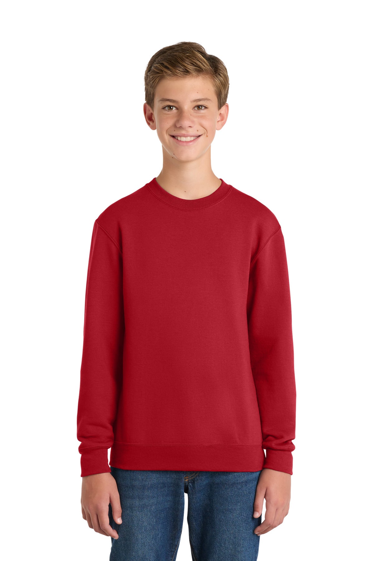 Custom Embroidery or DTF Print - Port & Co ™ Youth Core Fleece Crewneck Sweatshirt PC78Y