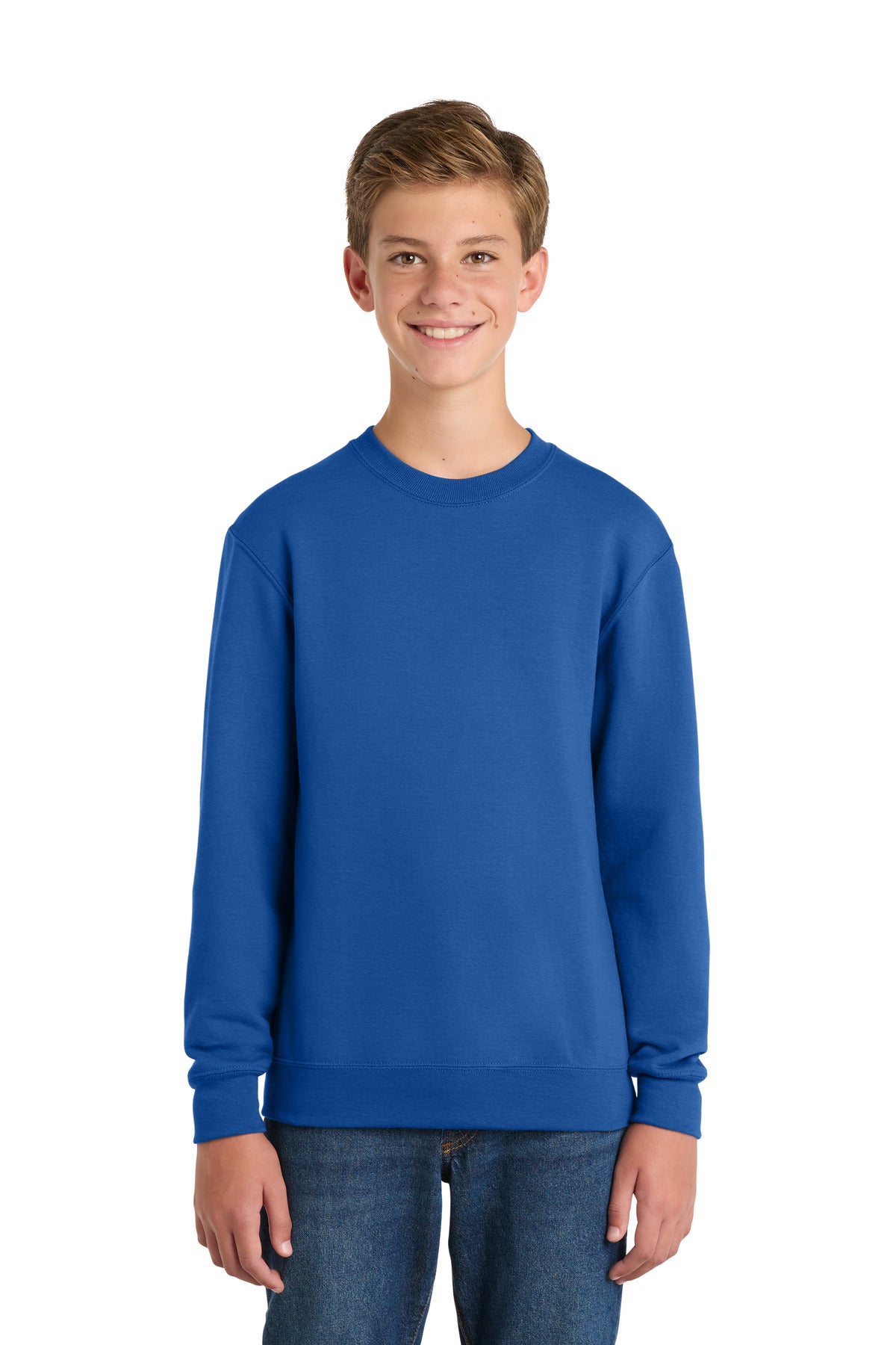 Custom Embroidery or DTF Print - Port & Co ™ Youth Core Fleece Crewneck Sweatshirt PC78Y