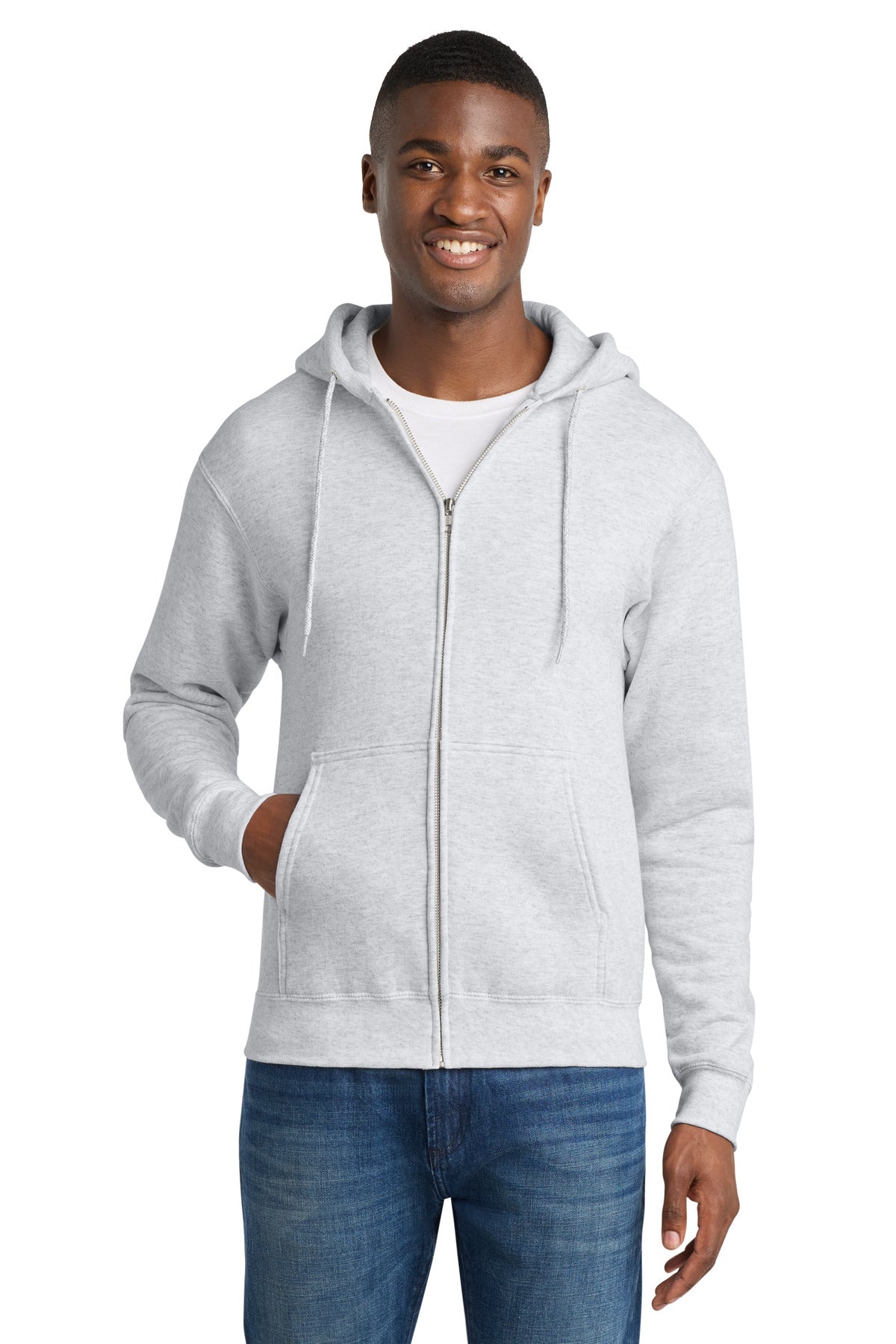 Custom Embroidery or DTF Print - Port & Co ™ Core Fleece Full-Zip Hooded Sweatshirt. PC78ZH