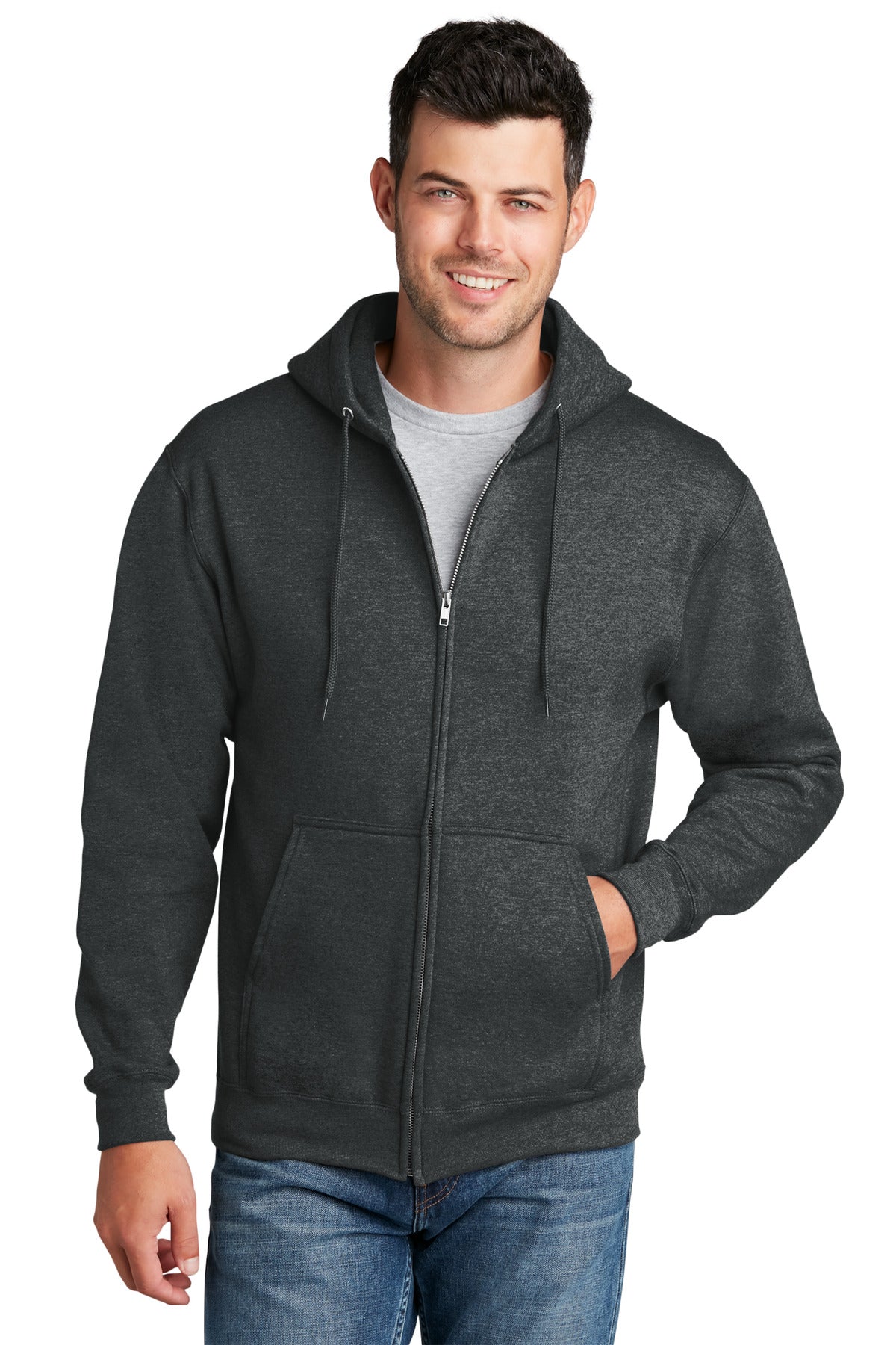 Custom Embroidered - Port & Company® - Core Fleece Full-Zip Hooded Sweatshirt. PC78ZH